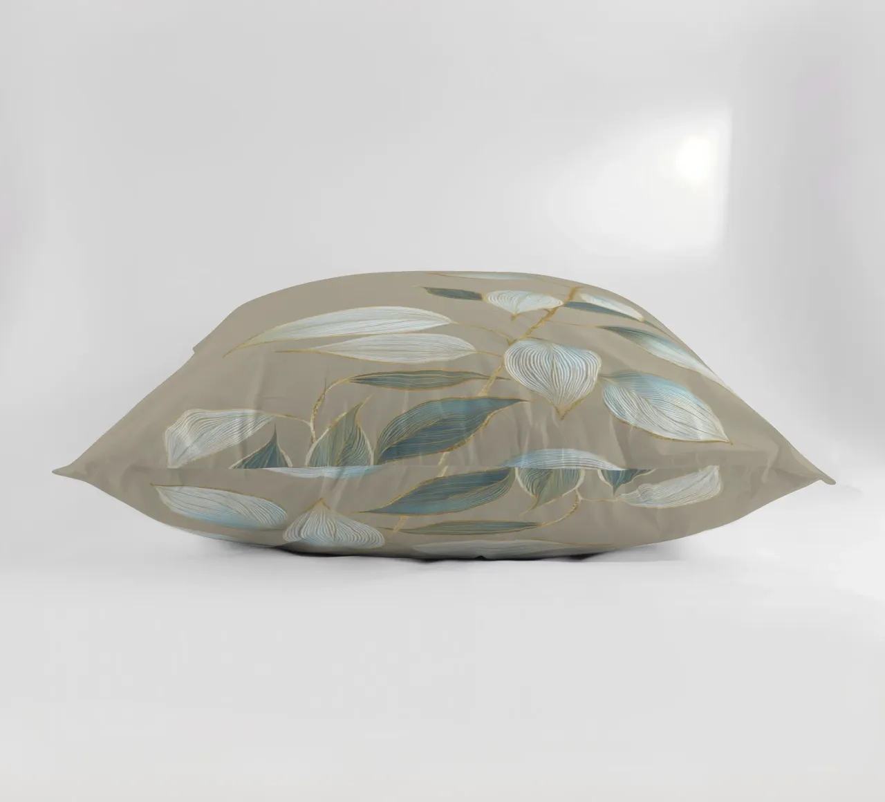 Design a foglie color oro pastello cuscino da Carinaprint
