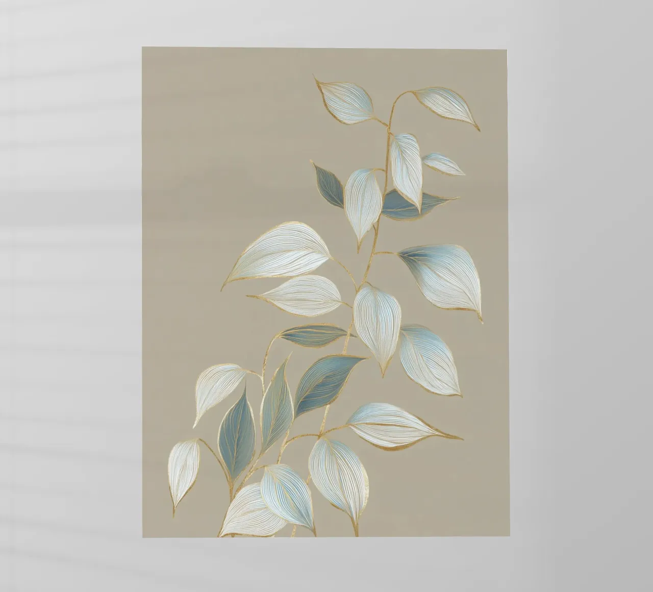 Design a foglie color oro pastello pellicola backlit da Carinaprint