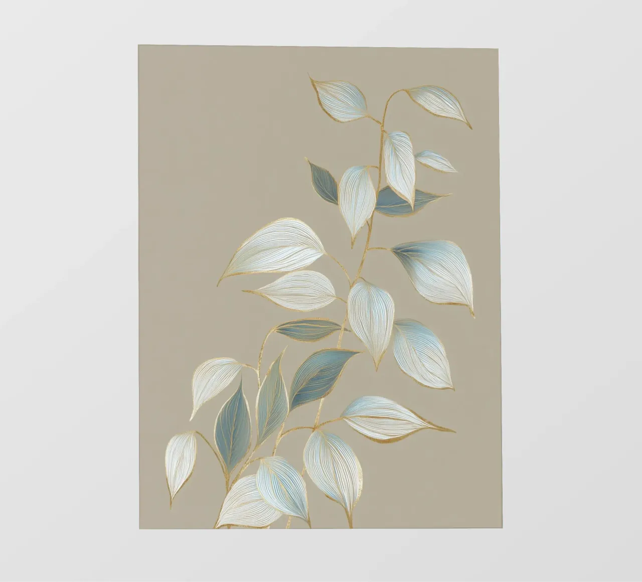 Design a foglie color oro pastello pellicola backlit da Carinaprint