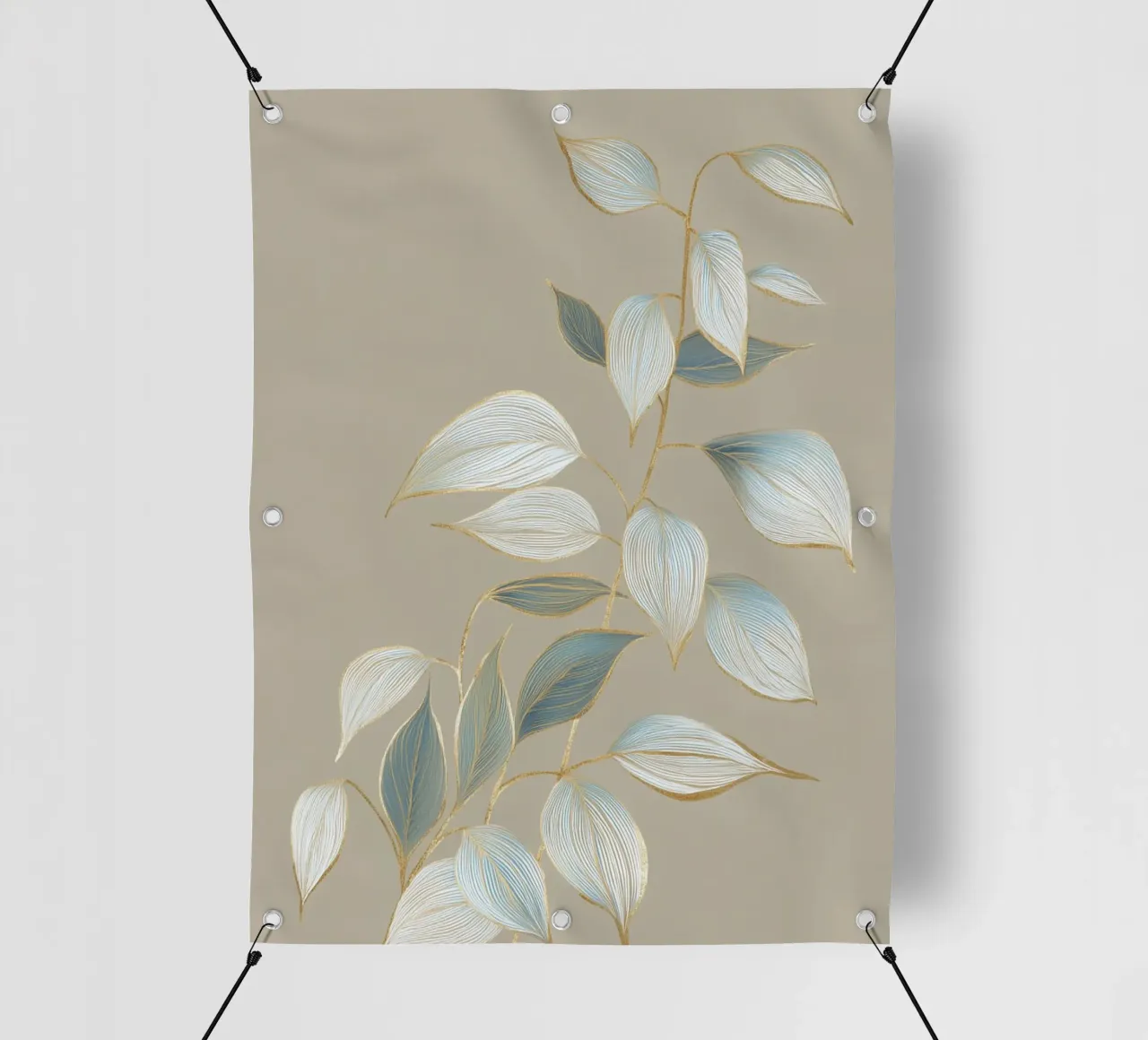 Design a foglie color oro pastello telo in pvc da Carinaprint