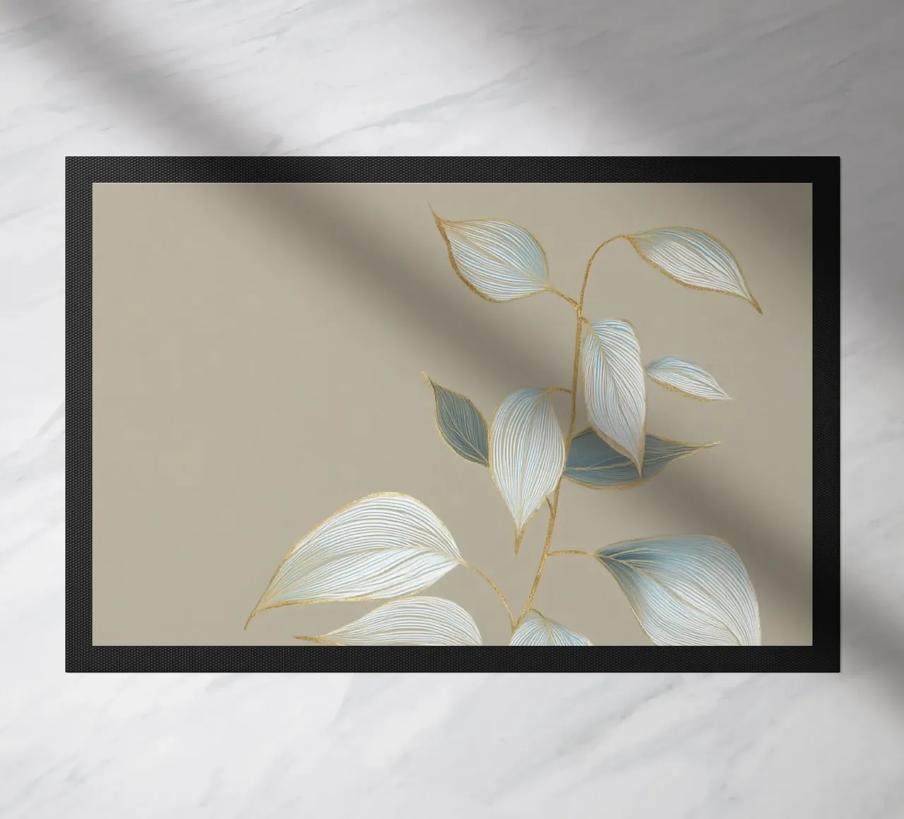 Design a foglie color oro pastello zerbino da Carinaprint