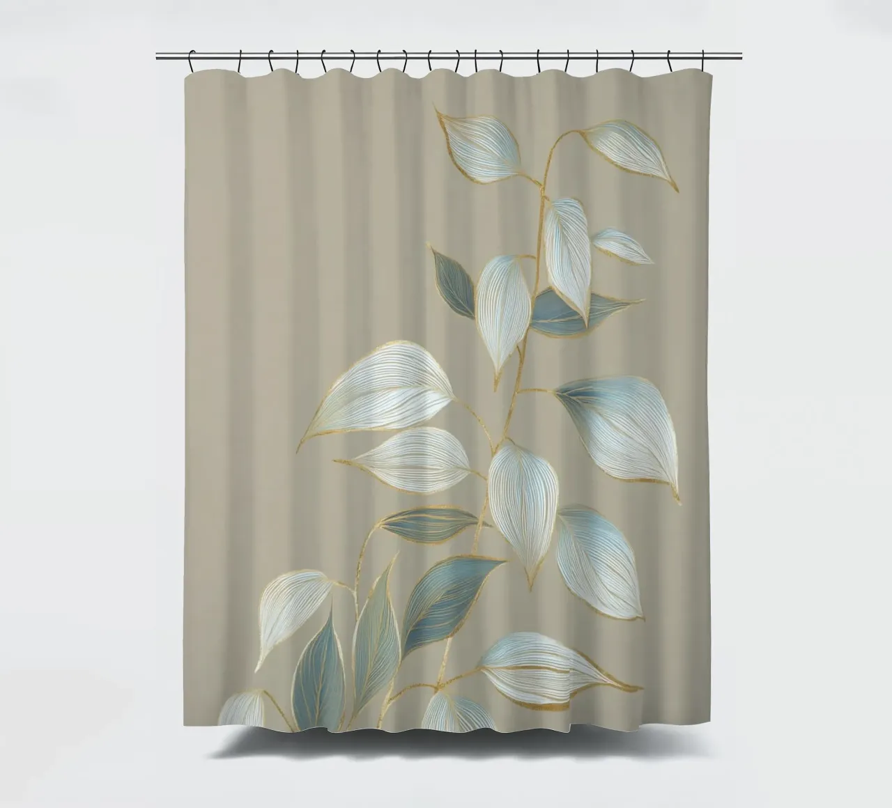 Design a foglie color oro pastello tenda da doccia da Carinaprint