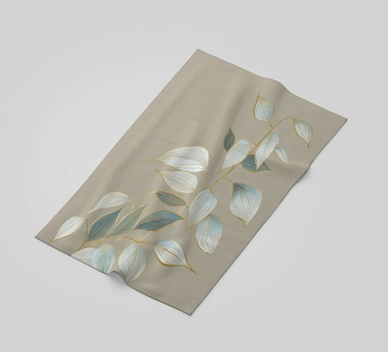 Design a foglie color oro pastello telo mare da Carinaprint
