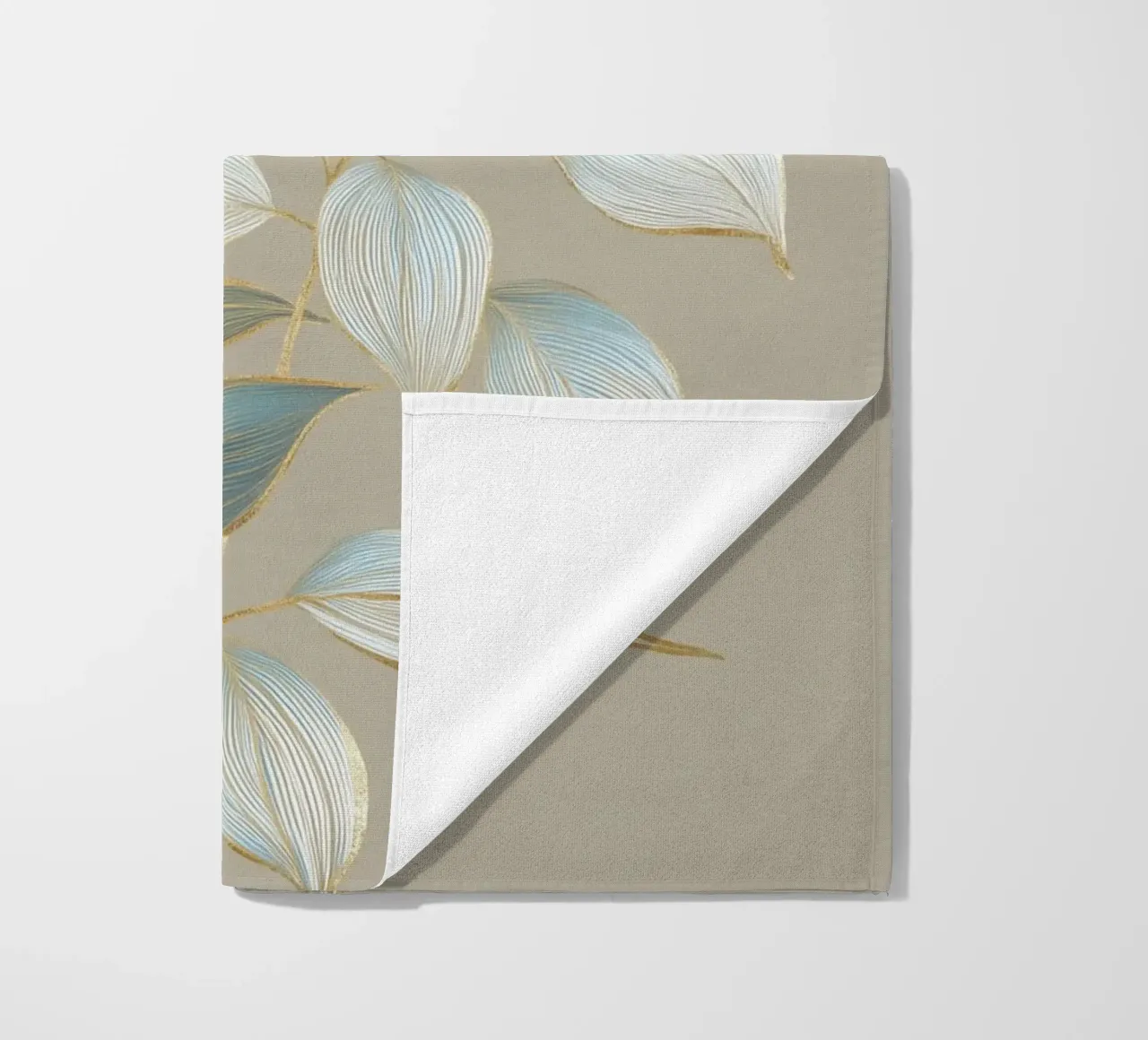 Design a foglie color oro pastello telo mare da Carinaprint