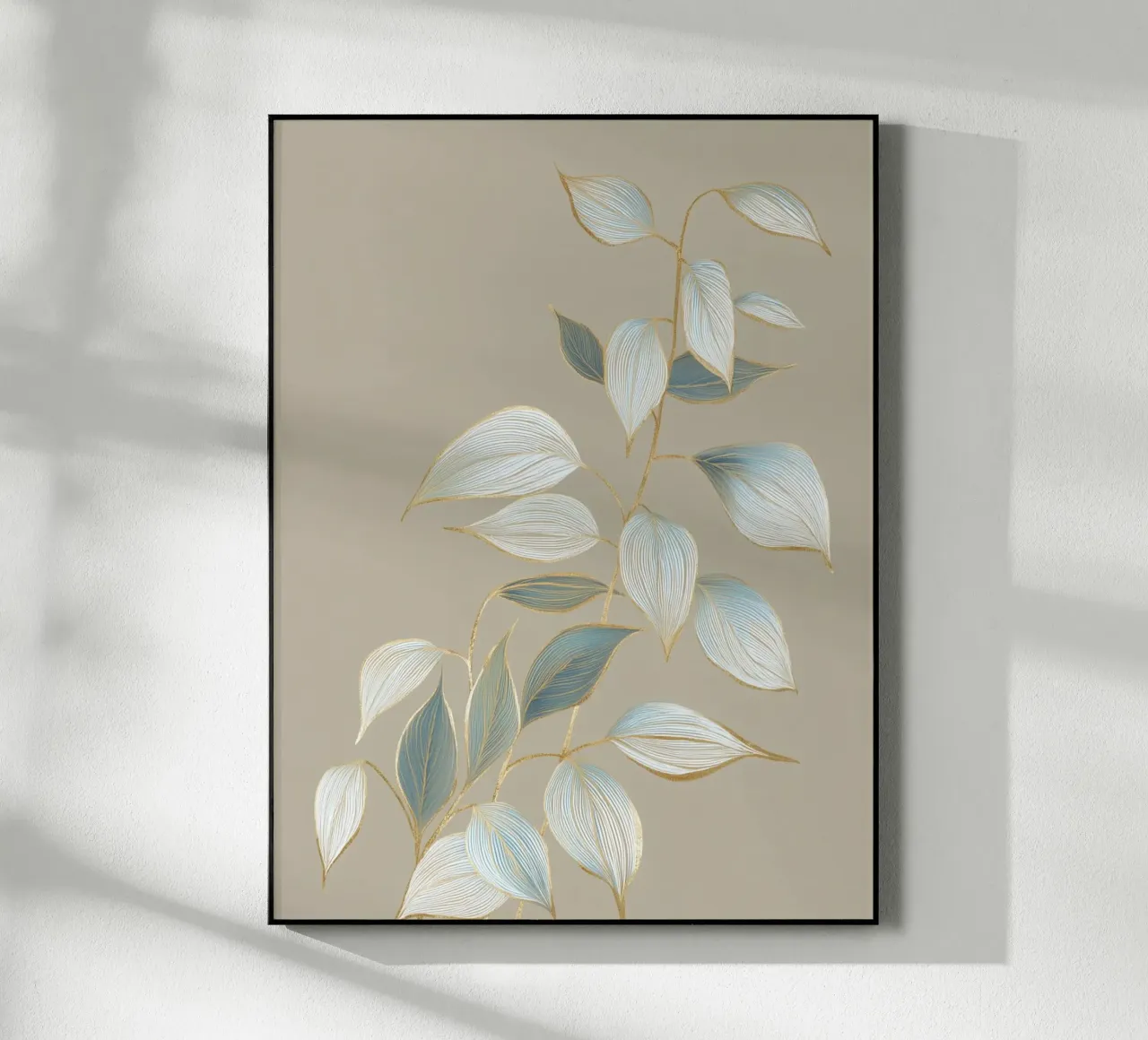 Design a foglie color oro pastello plexiglass da Carinaprint