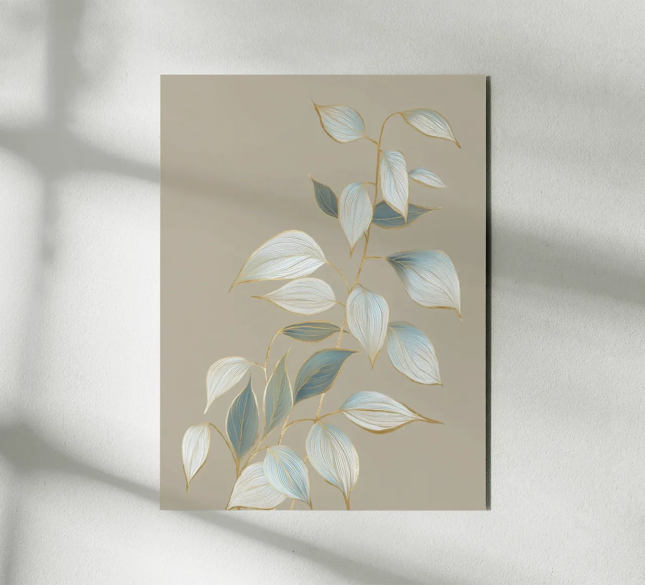 Design a foglie color oro pastello alluminio dibond da Carinaprint