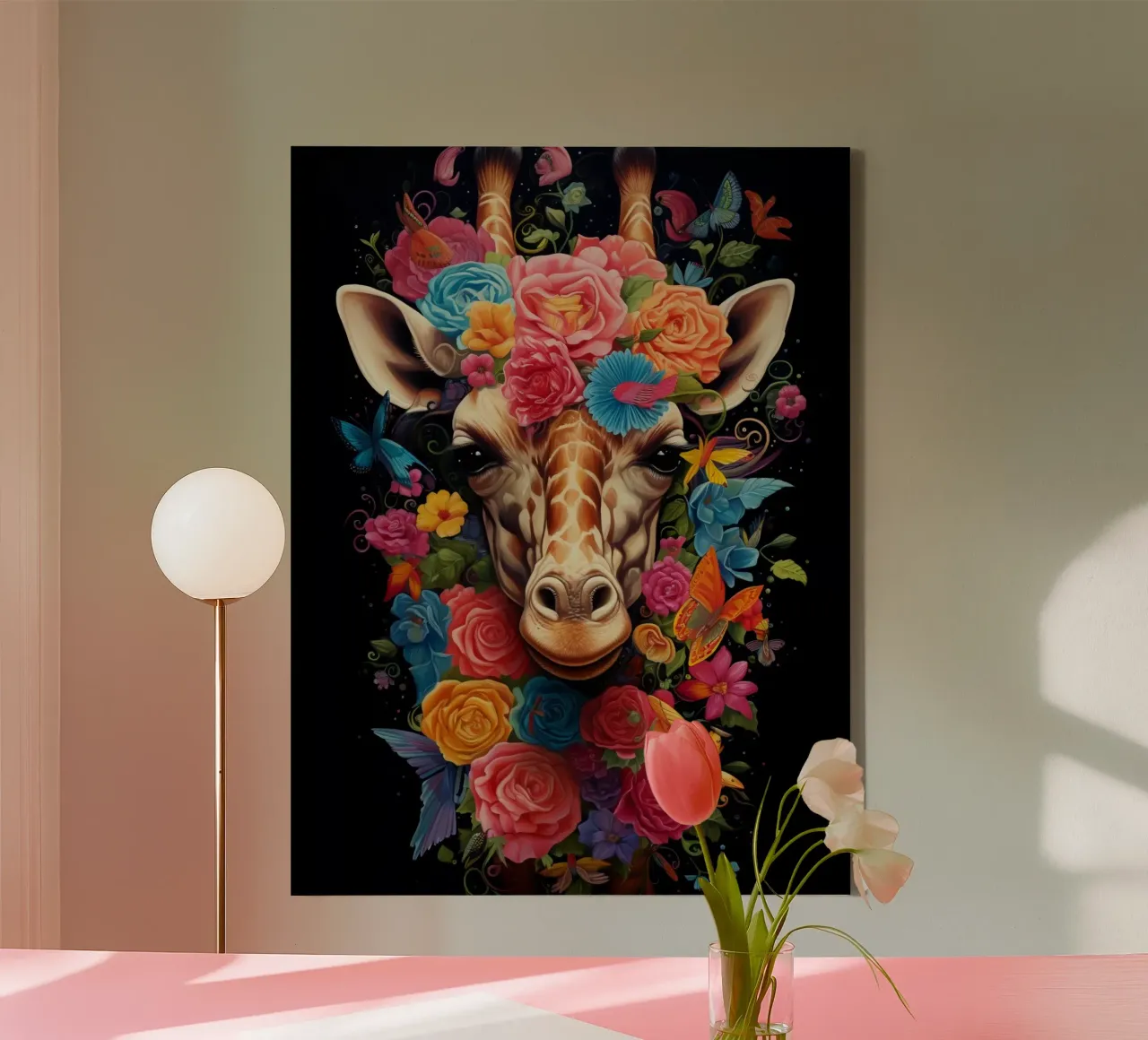 Fiori di giraffa 2 tela con Cornice a cassetta da Mateo