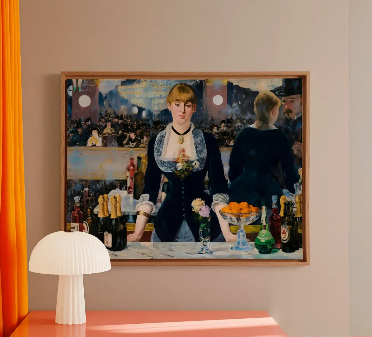 Edouard Manet - A Bar at the Folies-Bergere (1882) canvas with Floater frame by William Store