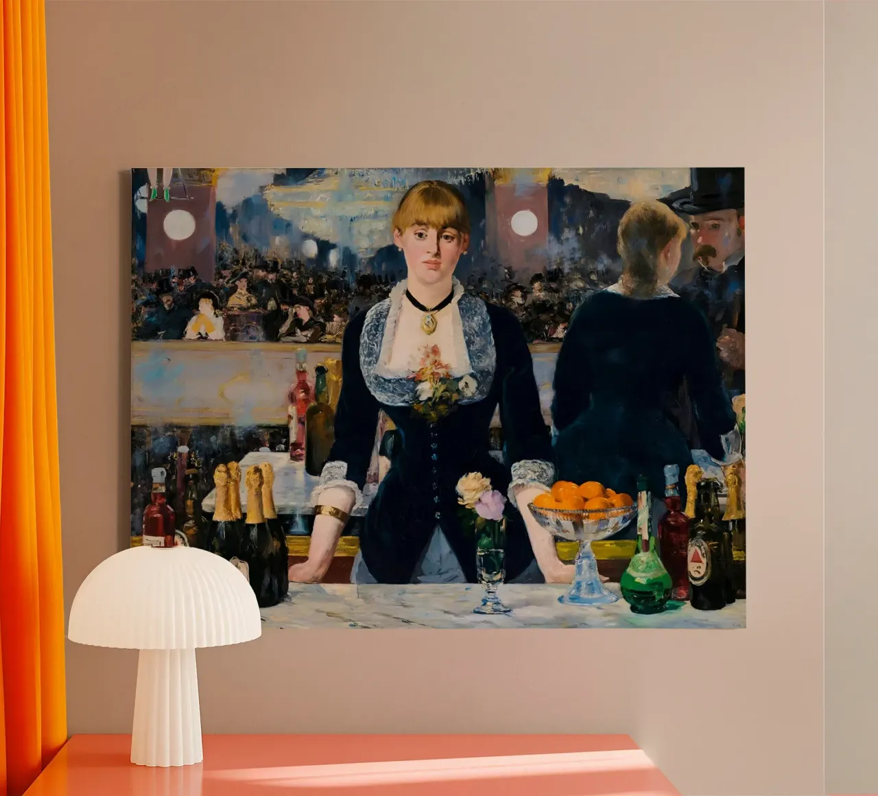 Edouard Manet - A Bar at the Folies-Bergere (1882) canvas with Floater frame by William Store