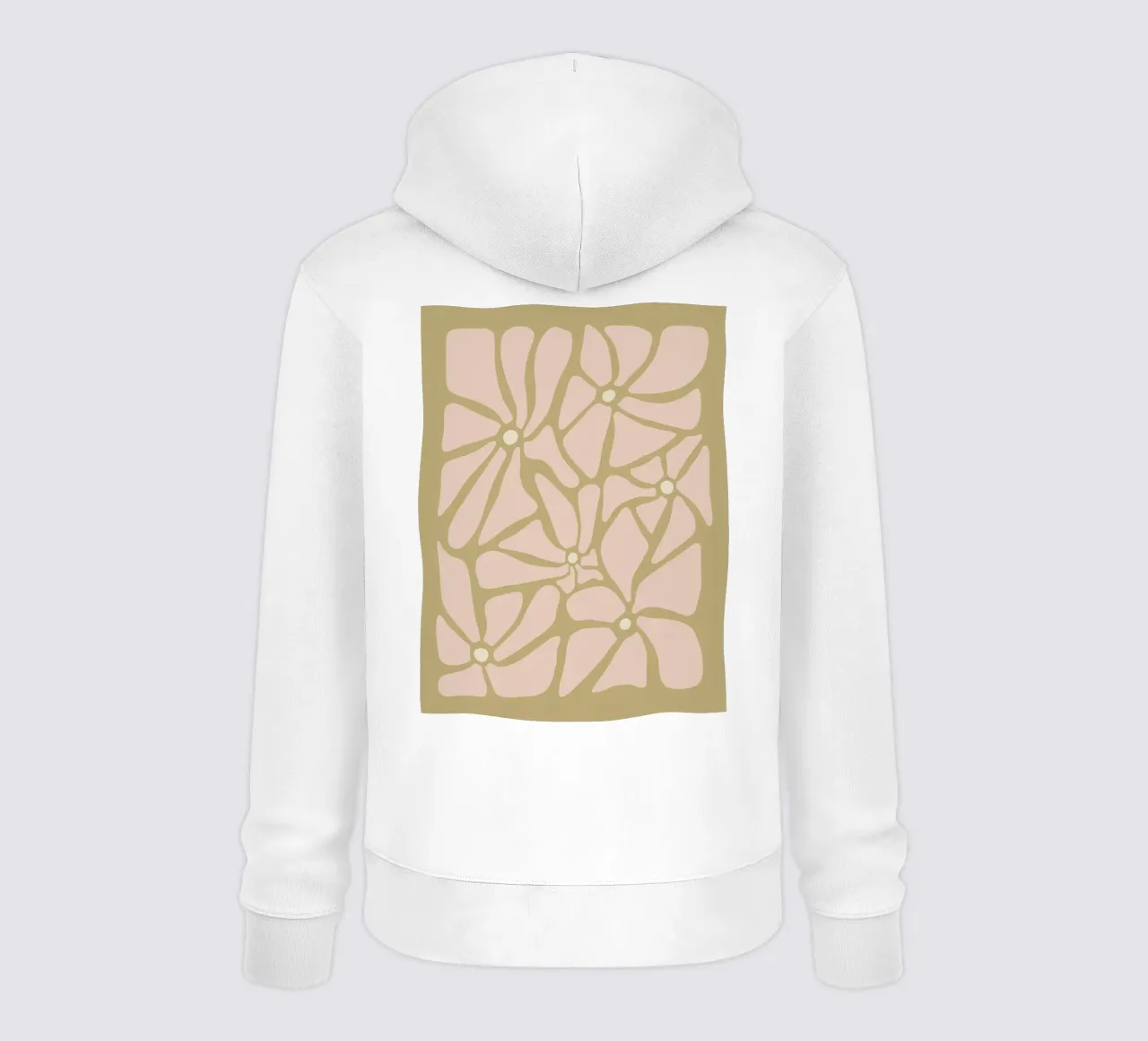 Fiori astratti retrò di metà secolo, rosa, crema e abbronzatura, di tipo trippy felpa con cappuccio da This Wild Soul - Illustration