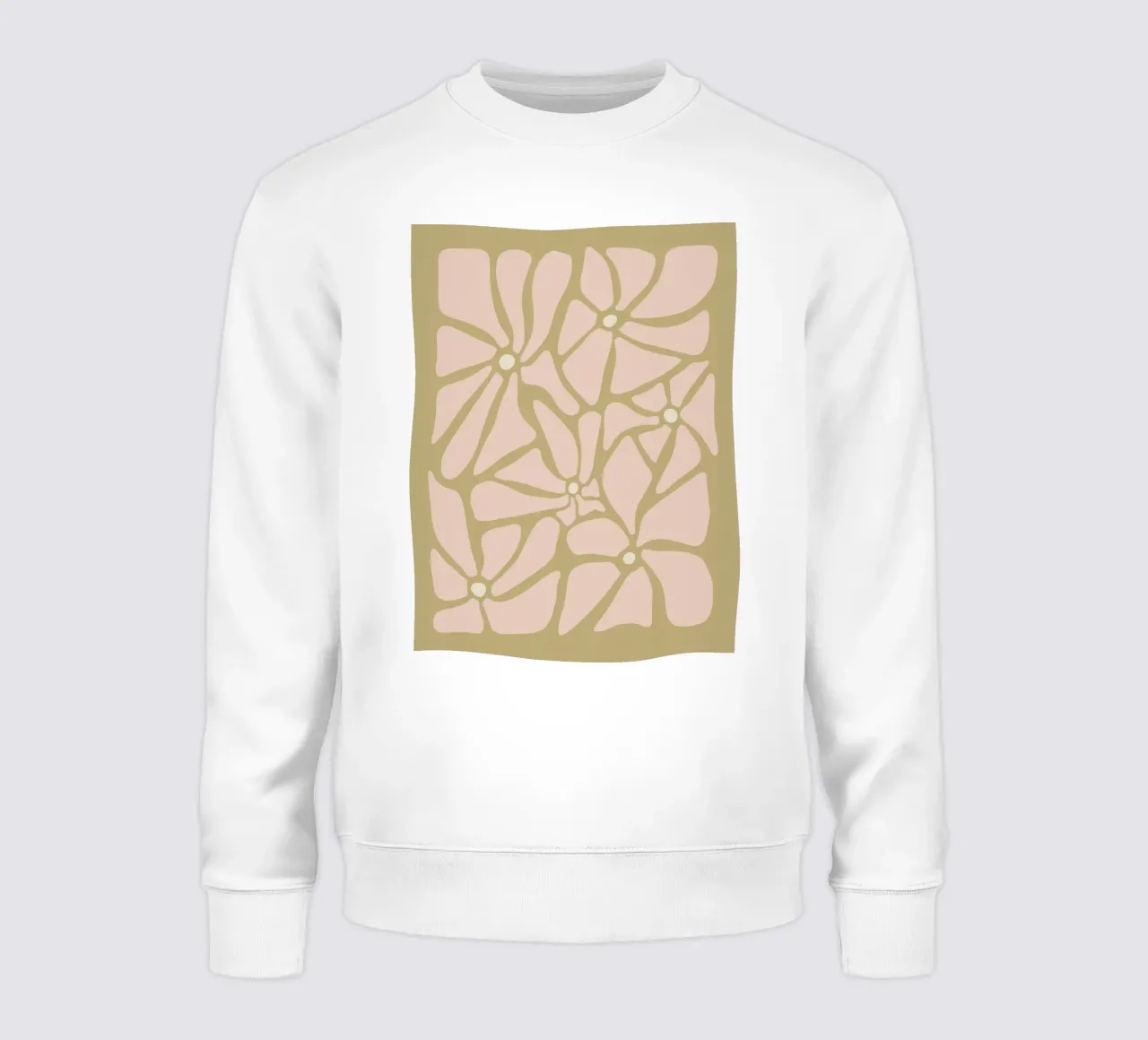 Fiori astratti retrò di metà secolo, rosa, crema e abbronzatura, di tipo trippy felpa da This Wild Soul - Illustration