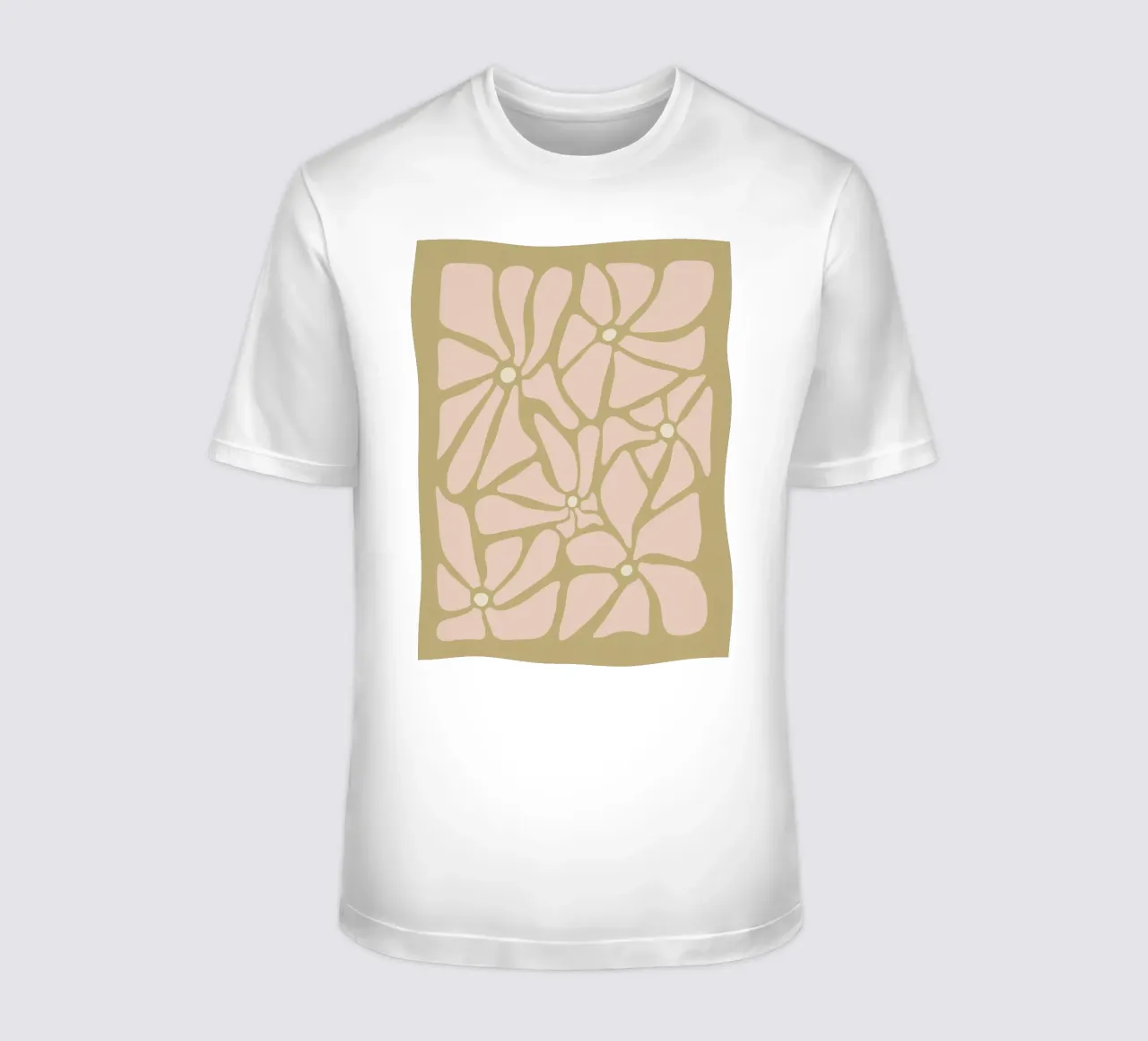 Fiori astratti retrò di metà secolo, rosa, crema e abbronzatura, di tipo trippy t-shirt da This Wild Soul - Illustration