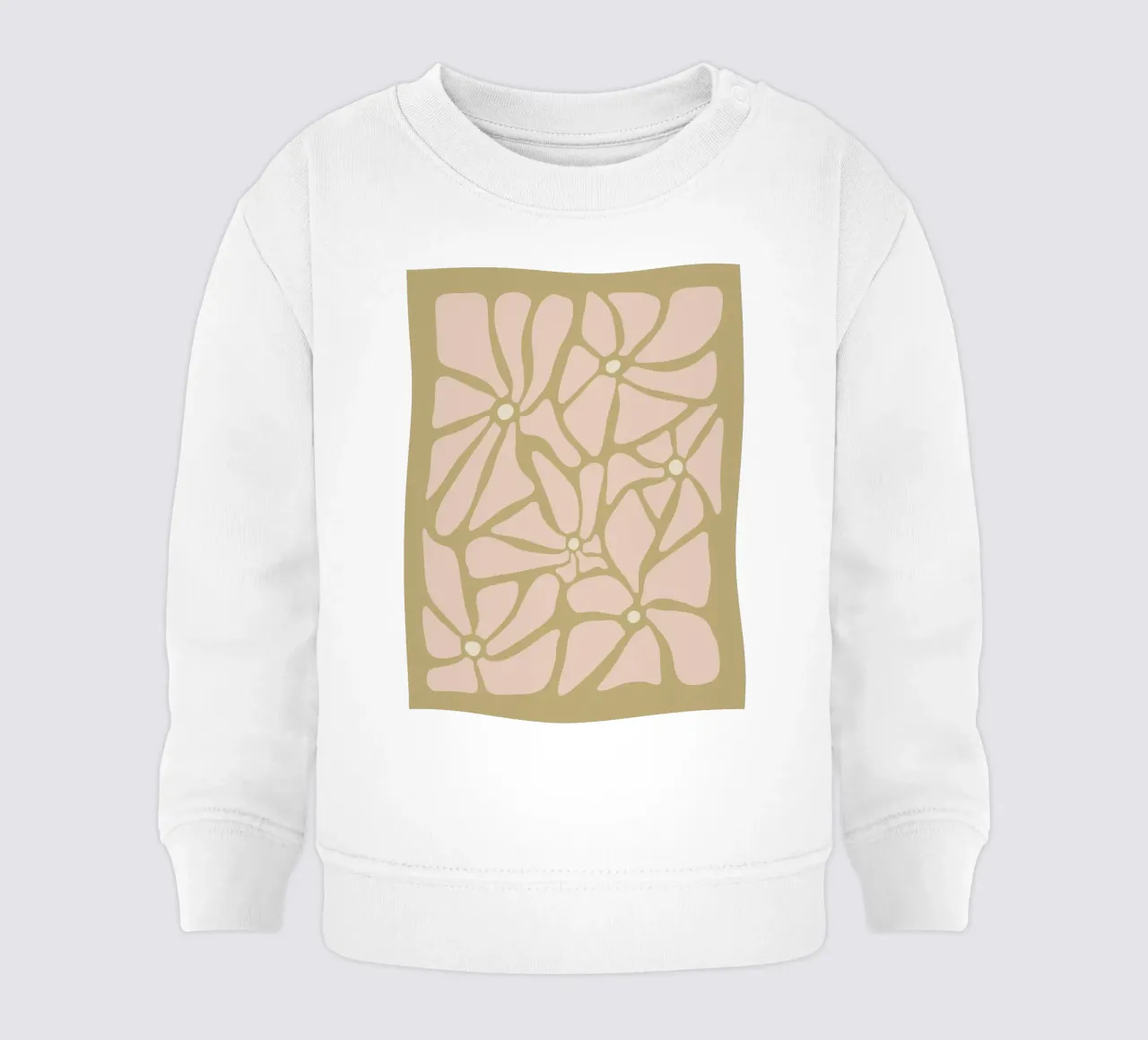 Fiori astratti retrò di metà secolo, rosa, crema e abbronzatura, di tipo trippy felpa neonato da This Wild Soul - Illustration