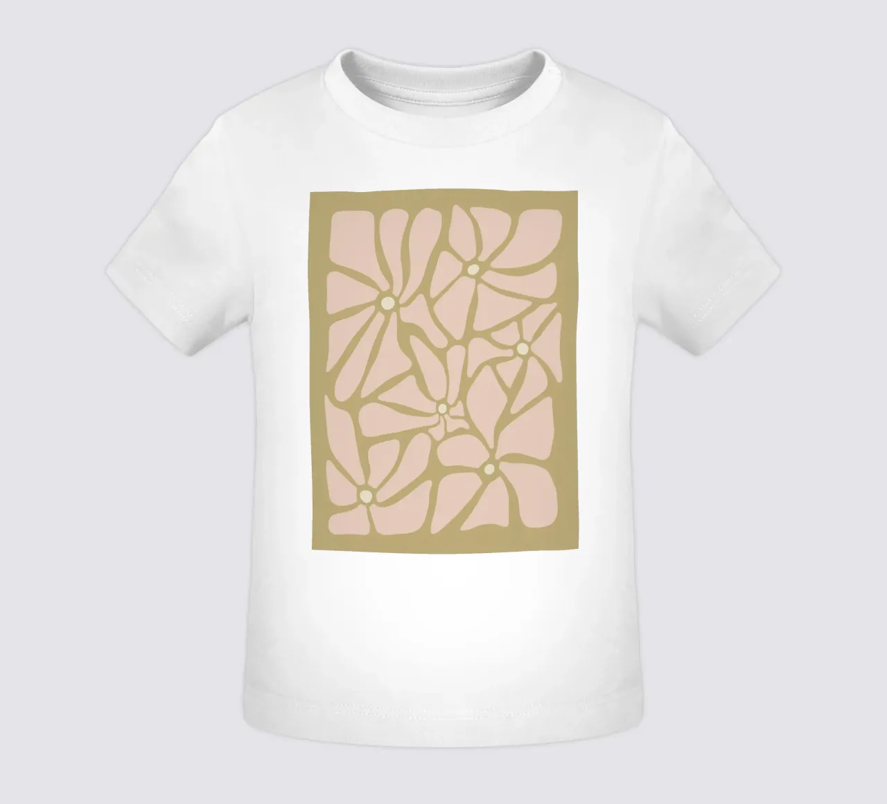 Fiori astratti retrò di metà secolo, rosa, crema e abbronzatura, di tipo trippy maglietta neonato da This Wild Soul - Illustration
