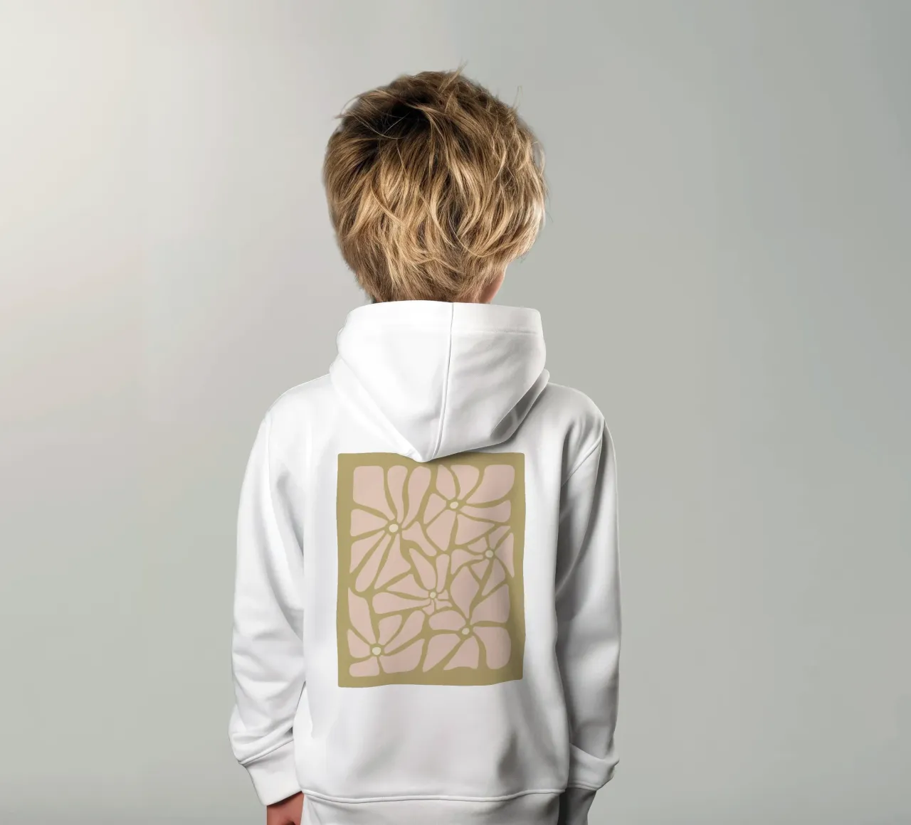 Fiori astratti retrò di metà secolo, rosa, crema e abbronzatura, di tipo trippy felpa bambino con cappuccio da This Wild Soul - Illustration