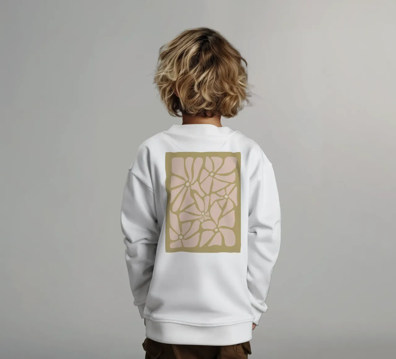 Fiori astratti retrò di metà secolo, rosa, crema e abbronzatura, di tipo trippy felpa bambino da This Wild Soul - Illustration