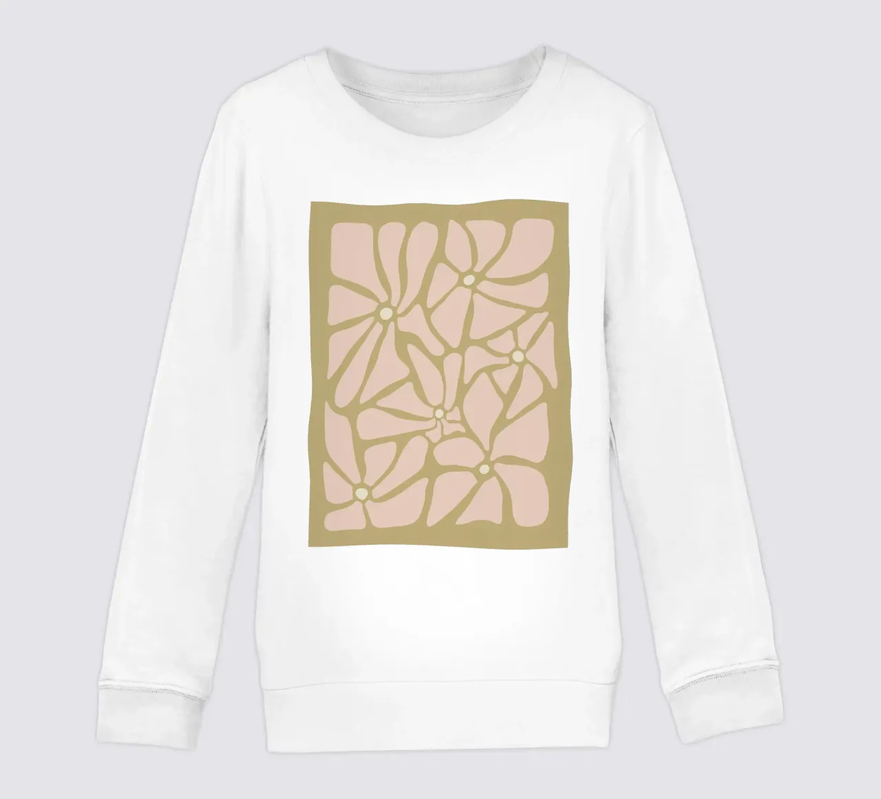 Fiori astratti retrò di metà secolo, rosa, crema e abbronzatura, di tipo trippy felpa bambino da This Wild Soul - Illustration