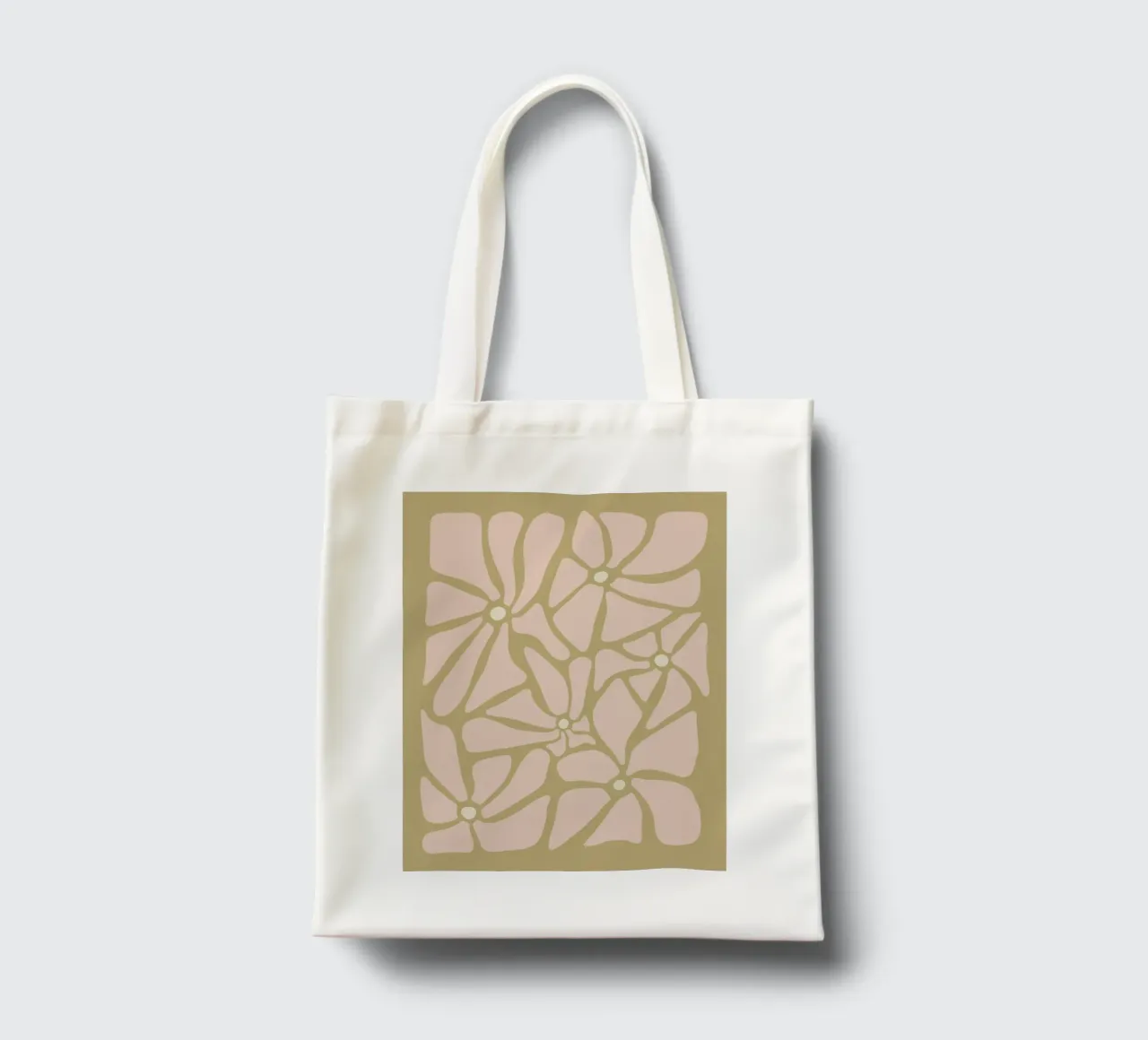 Fiori astratti retrò di metà secolo, rosa, crema e abbronzatura, di tipo trippy borsa in juta da This Wild Soul - Illustration