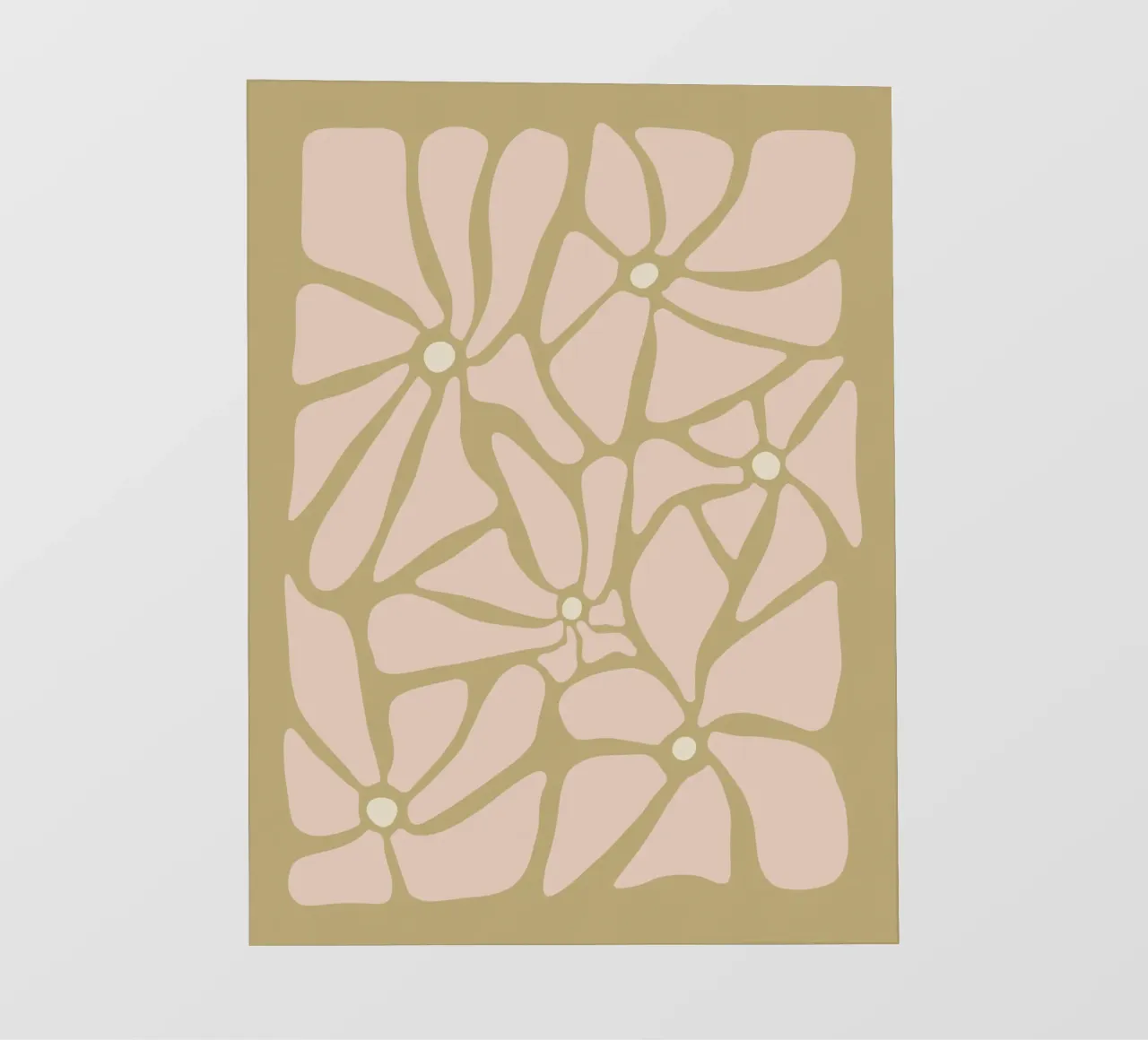 Fiori astratti retrò di metà secolo, rosa, crema e abbronzatura, di tipo trippy telo in pvc da This Wild Soul - Illustration