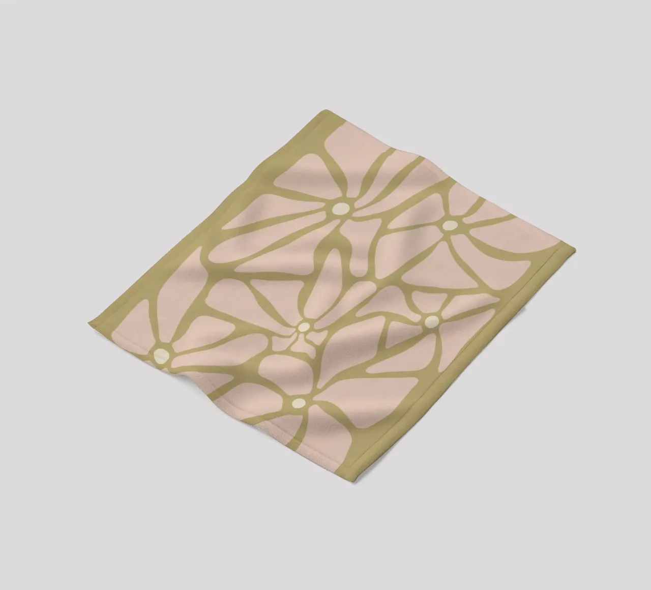 Fiori astratti retrò di metà secolo, rosa, crema e abbronzatura, di tipo trippy coperta in pile da This Wild Soul - Illustration