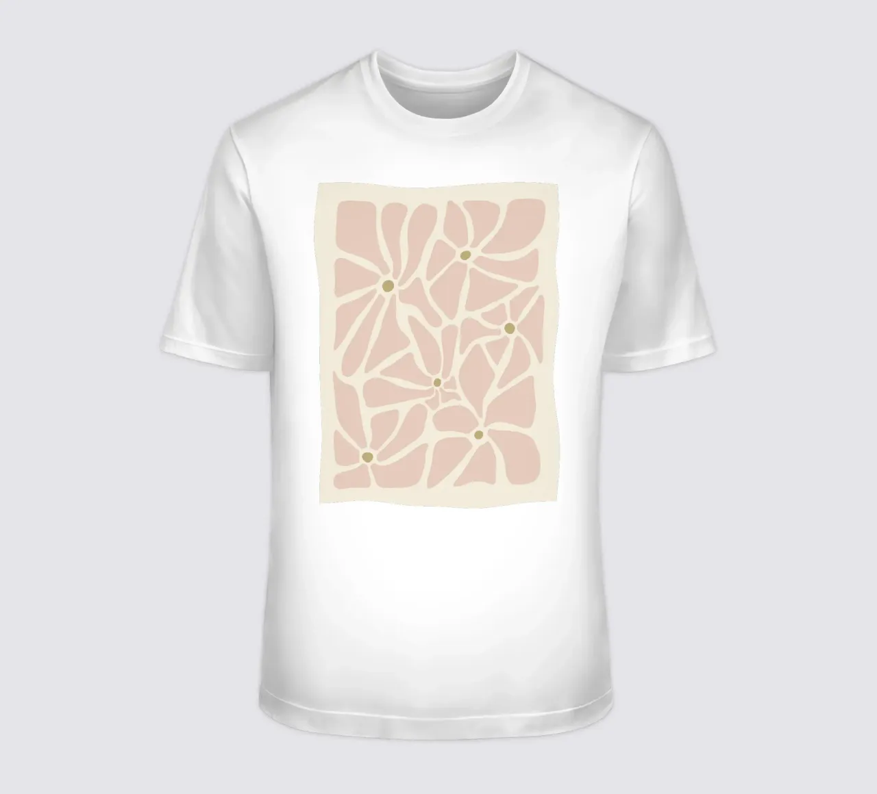 Fiori astratti di metà secolo, color crema, marrone e beige t-shirt da This Wild Soul - Illustration