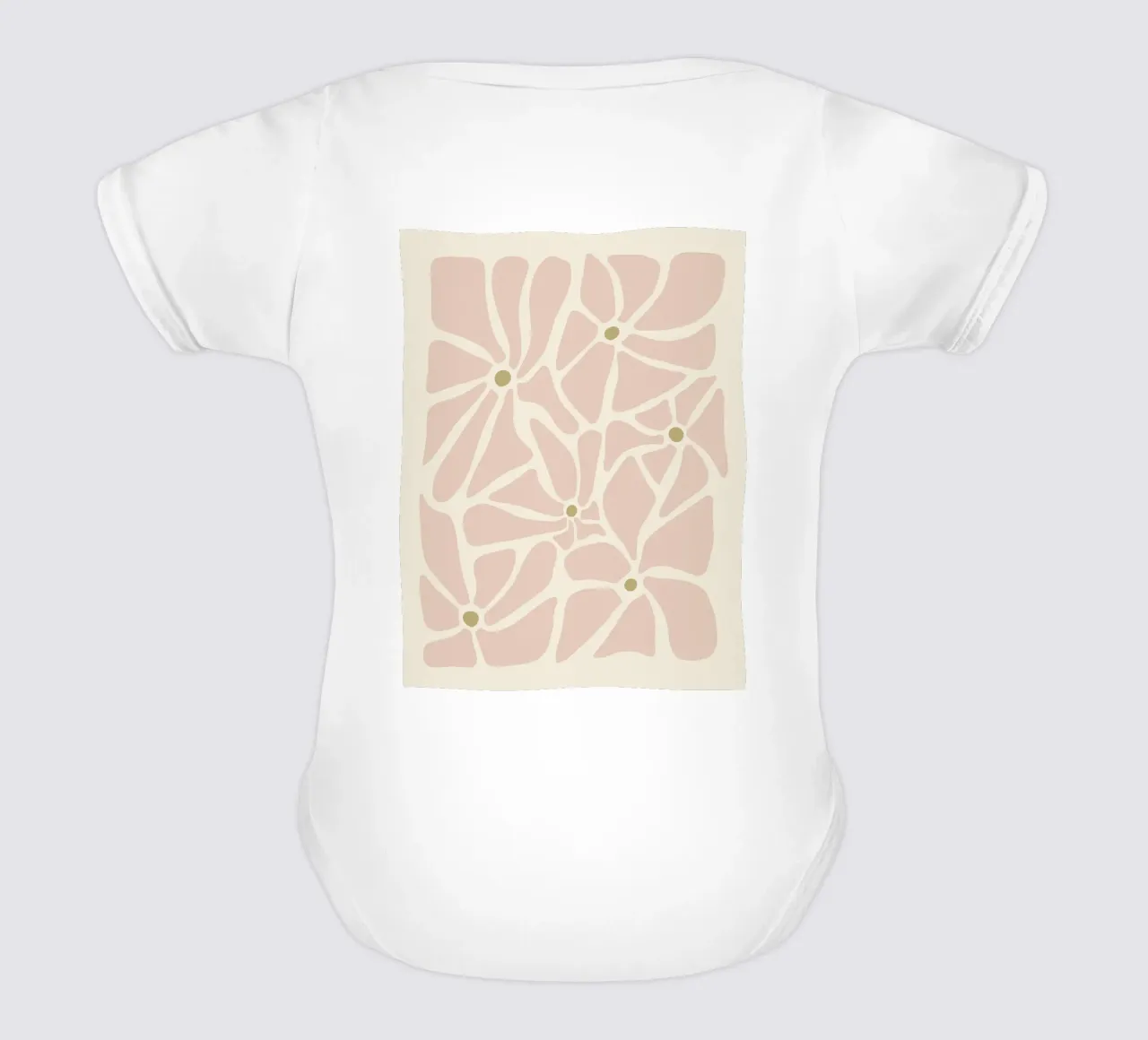 Fiori astratti di metà secolo, color crema, marrone e beige body neonato maniche corte da This Wild Soul - Illustration