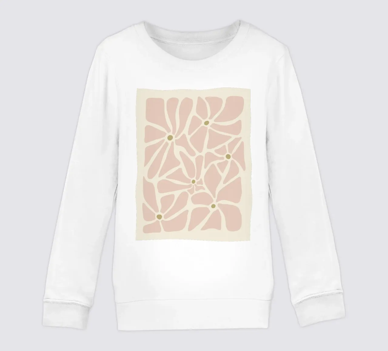 Fiori astratti di metà secolo, color crema, marrone e beige felpa bambino da This Wild Soul - Illustration