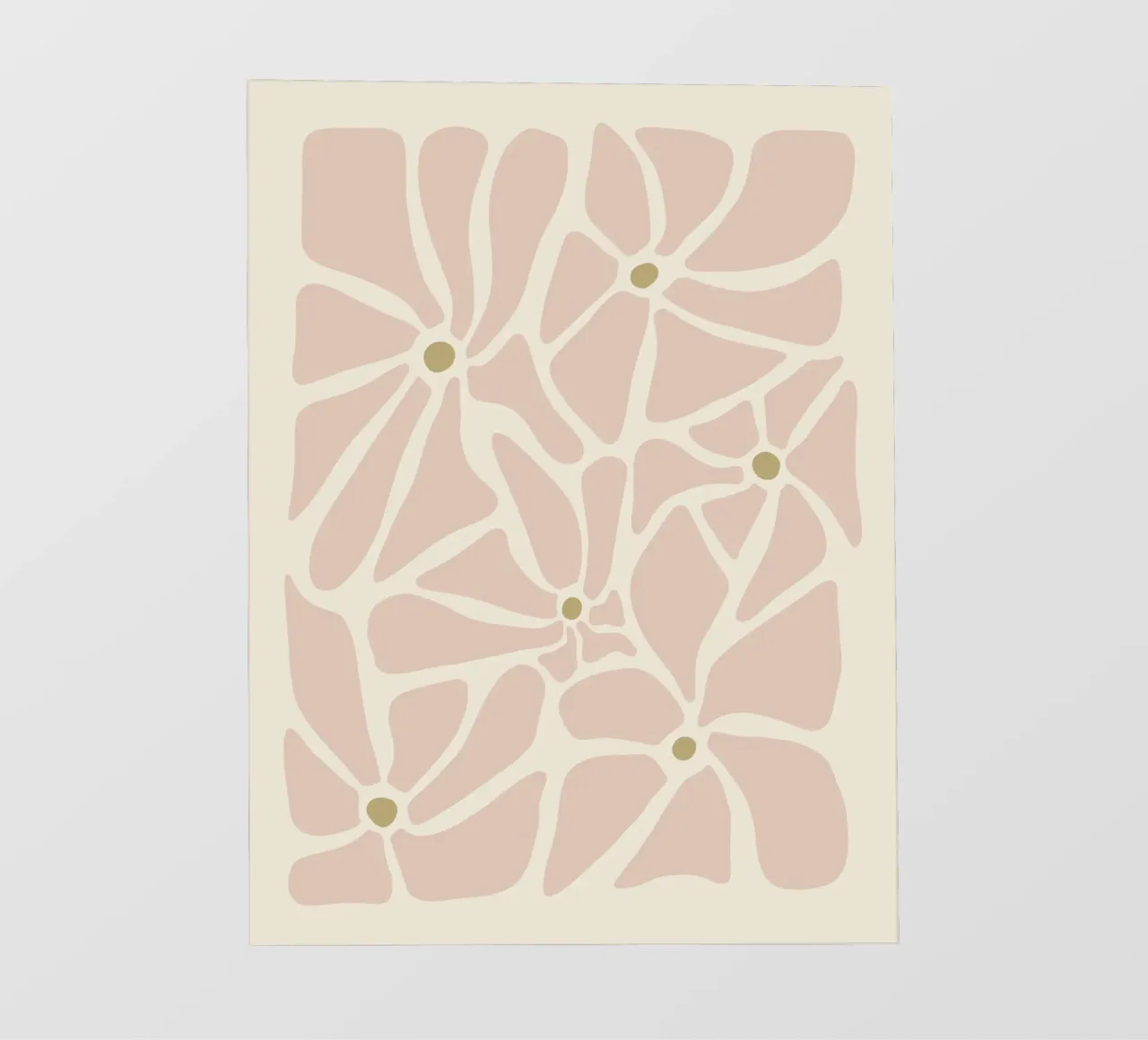 Fiori astratti di metà secolo, color crema, marrone e beige pellicola backlit da This Wild Soul - Illustration