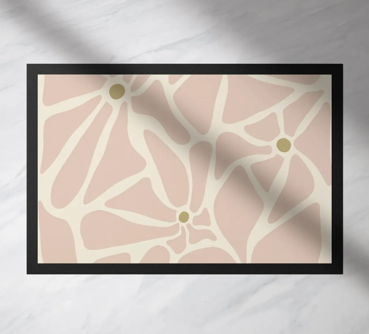 Fiori astratti di metà secolo, color crema, marrone e beige zerbino da This Wild Soul - Illustration