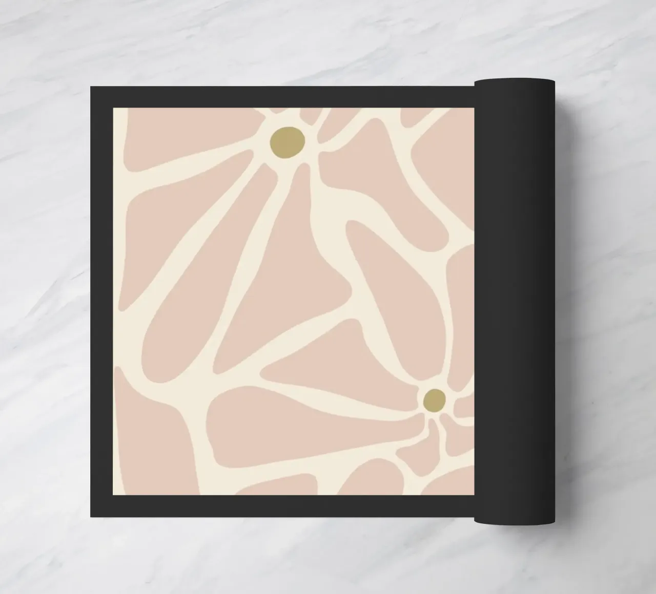 Fiori astratti di metà secolo, color crema, marrone e beige zerbino da This Wild Soul - Illustration