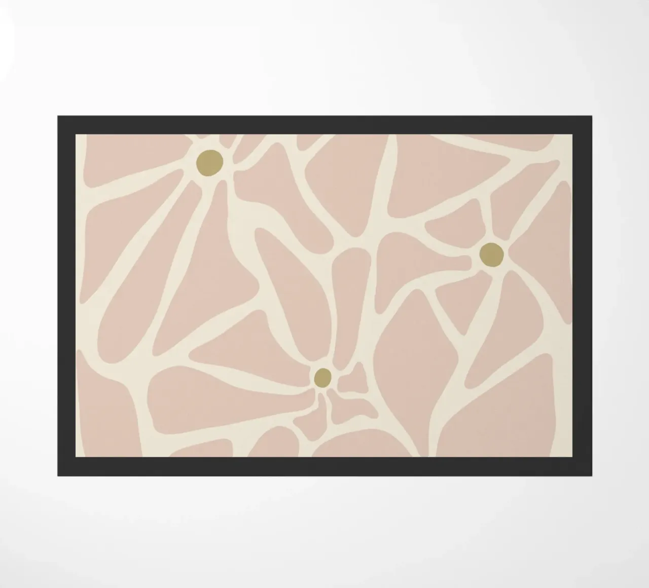 Fiori astratti di metà secolo, color crema, marrone e beige zerbino da This Wild Soul - Illustration