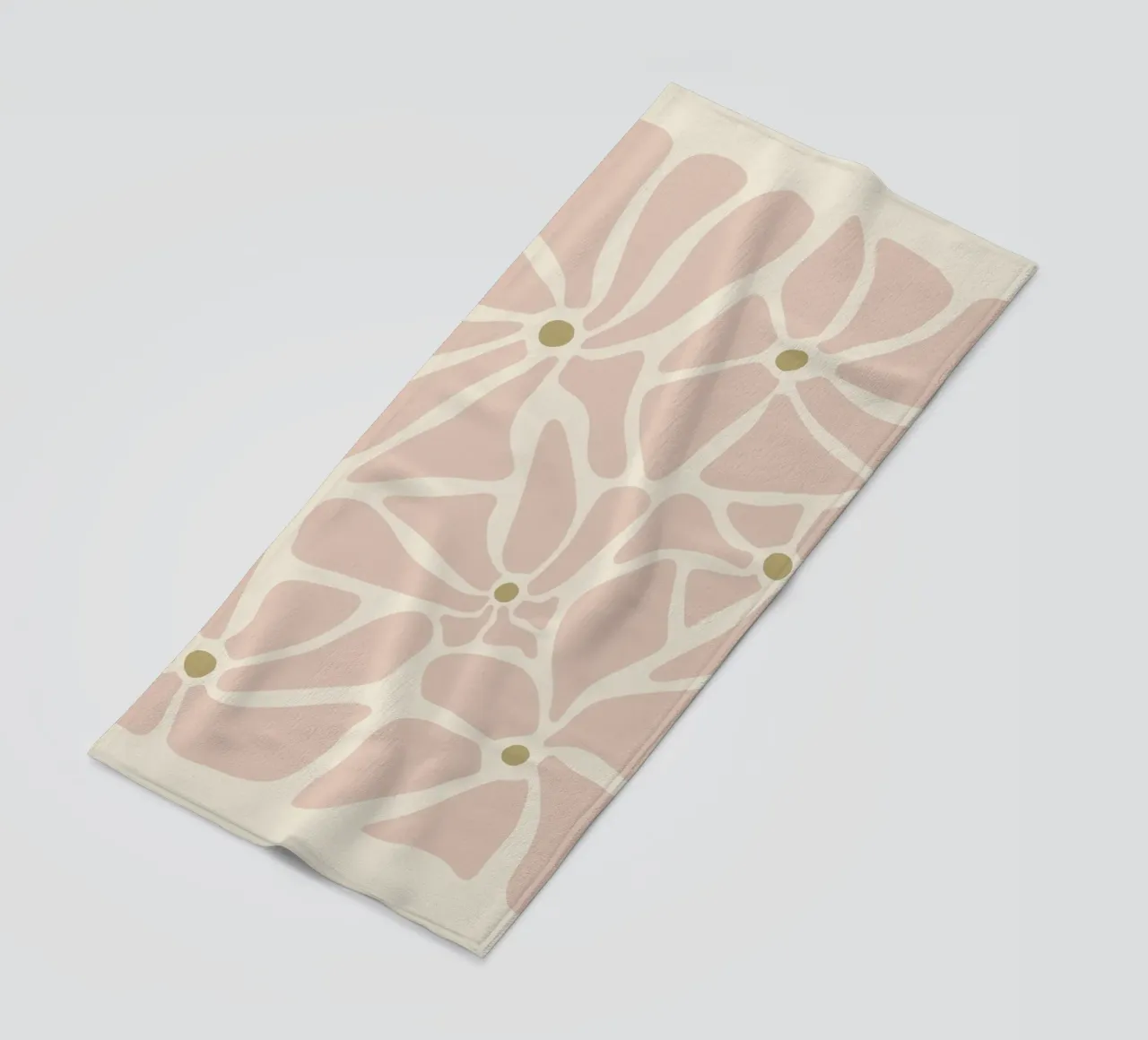 Fiori astratti di metà secolo, color crema, marrone e beige telo mare da This Wild Soul - Illustration