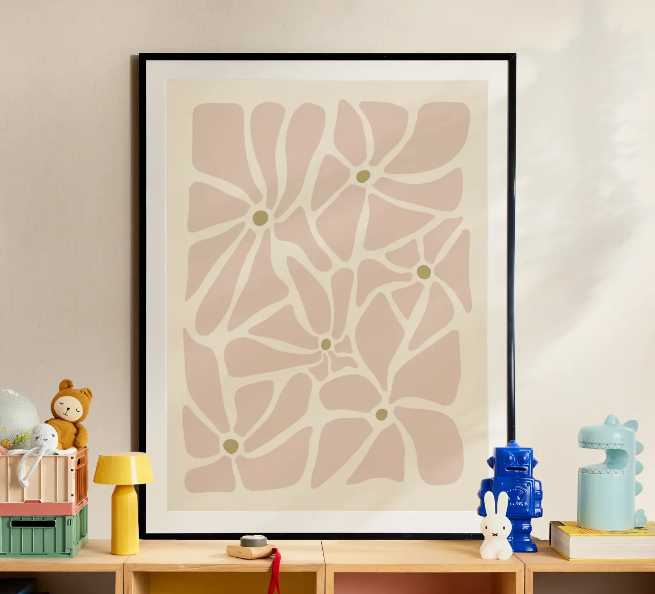 Fiori astratti di metà secolo, color crema, marrone e beige carta hahnemühle da This Wild Soul - Illustration