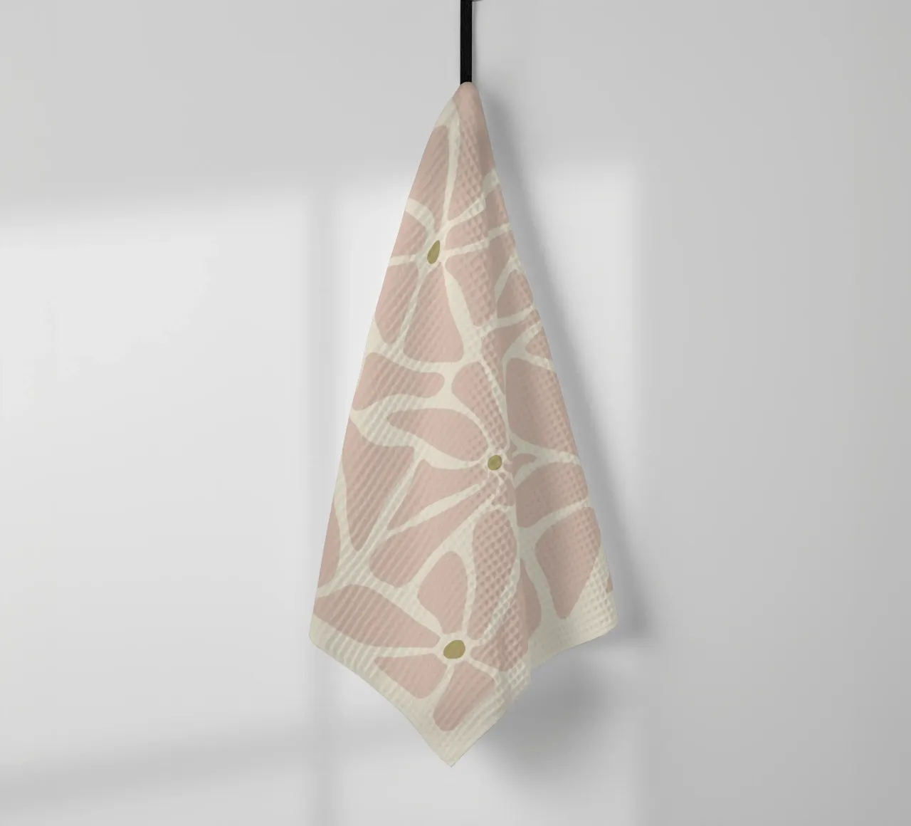 Fiori astratti di metà secolo, color crema, marrone e beige canovaccio da cucina da This Wild Soul - Illustration