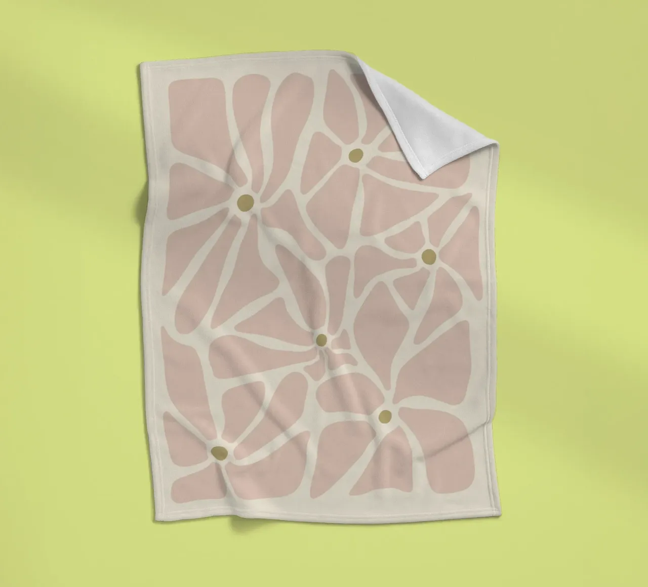 Fiori astratti di metà secolo, color crema, marrone e beige coperta in pile da This Wild Soul - Illustration