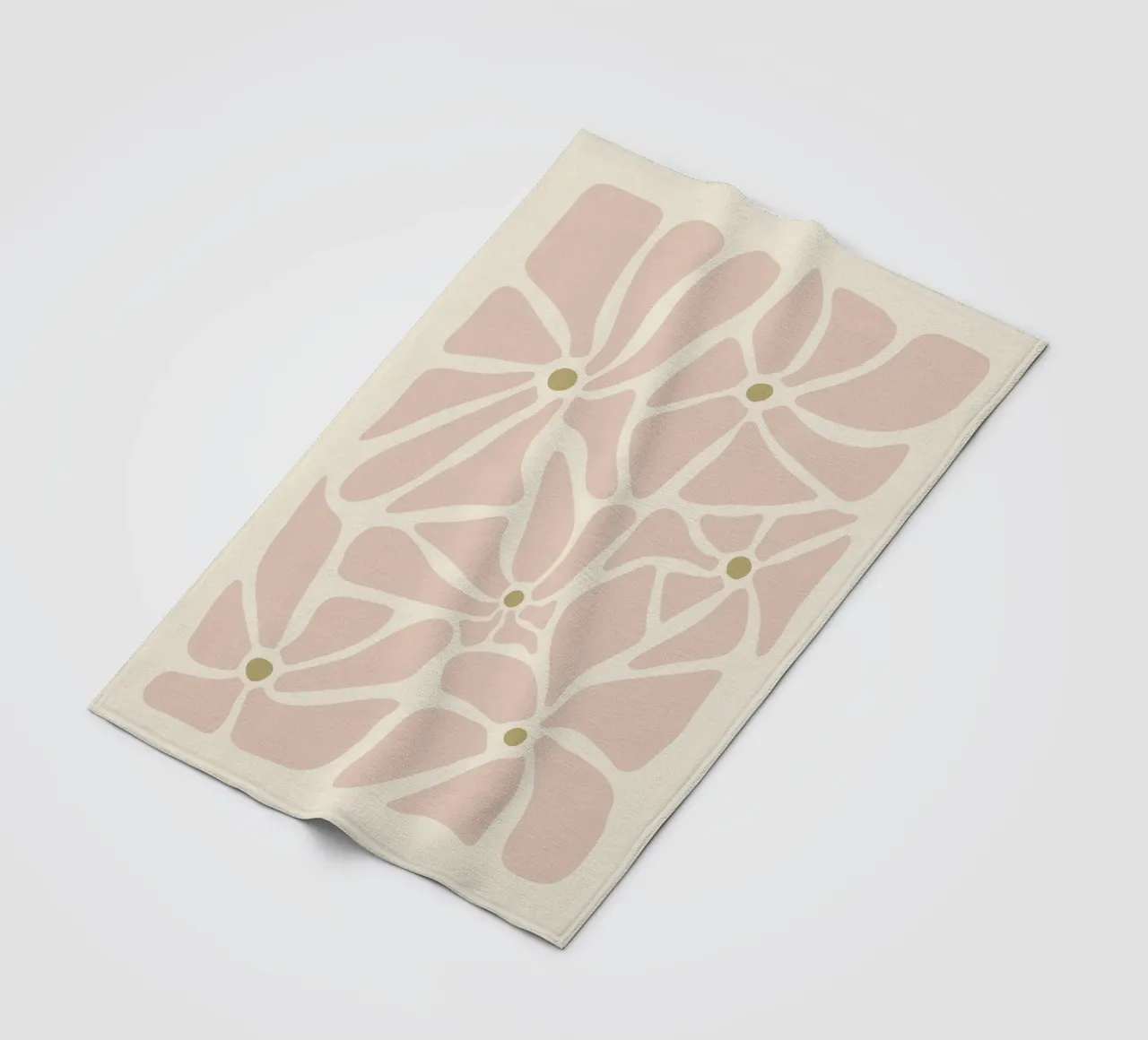 Fiori astratti di metà secolo, color crema, marrone e beige coperta in pile da This Wild Soul - Illustration