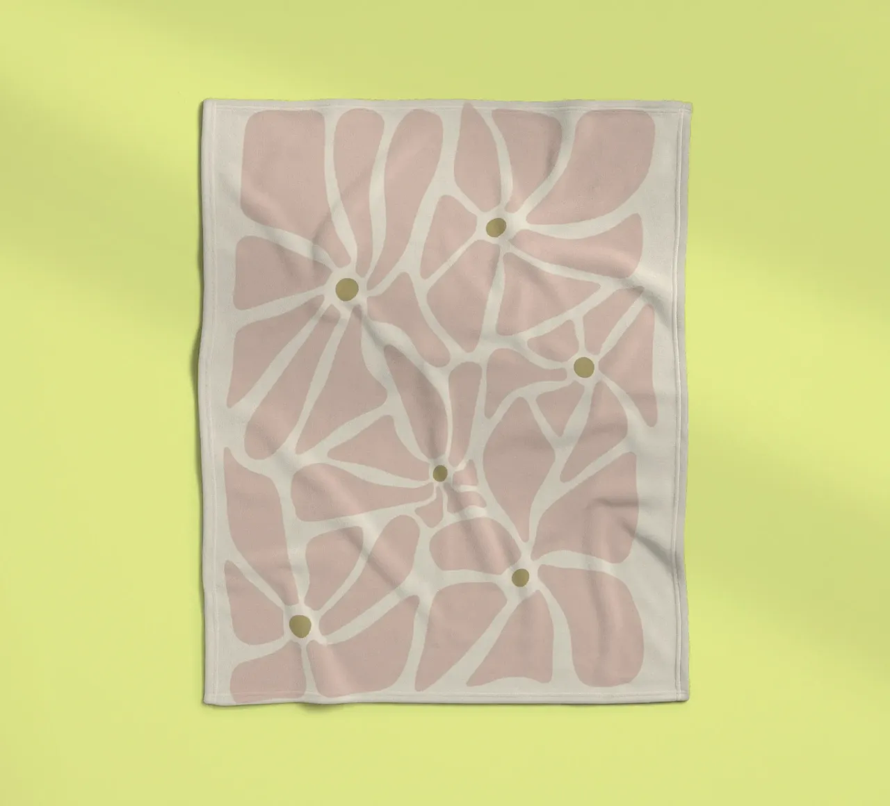 Fiori astratti di metà secolo, color crema, marrone e beige coperta in pile da This Wild Soul - Illustration