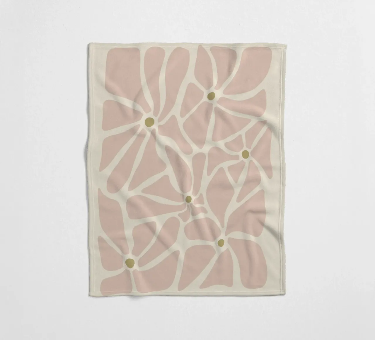 Fiori astratti di metà secolo, color crema, marrone e beige coperta in pile da This Wild Soul - Illustration