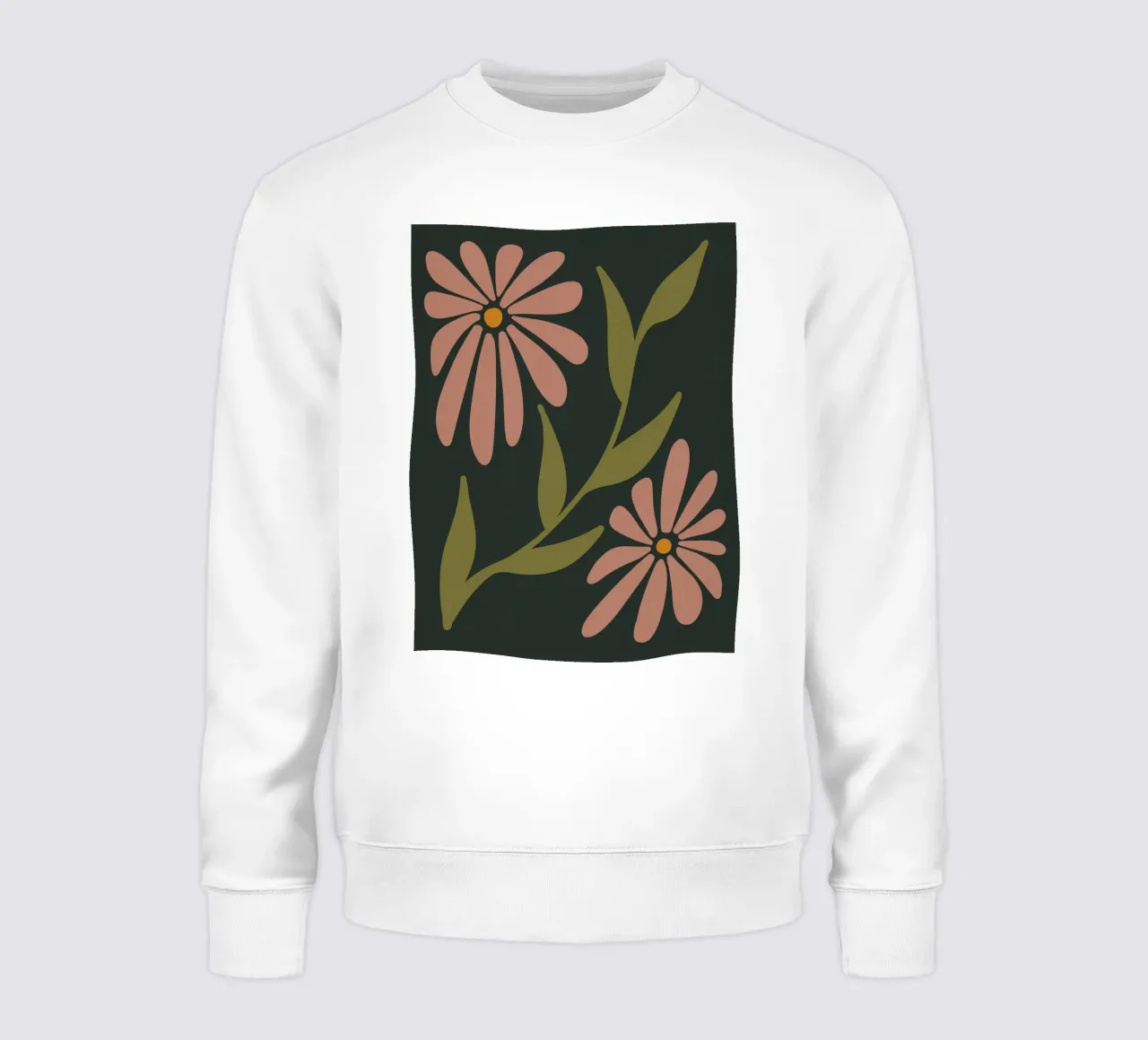 Fiori retrò di metà secolo, rosa, arancione, marrone, verde kaki felpa da This Wild Soul - Illustration