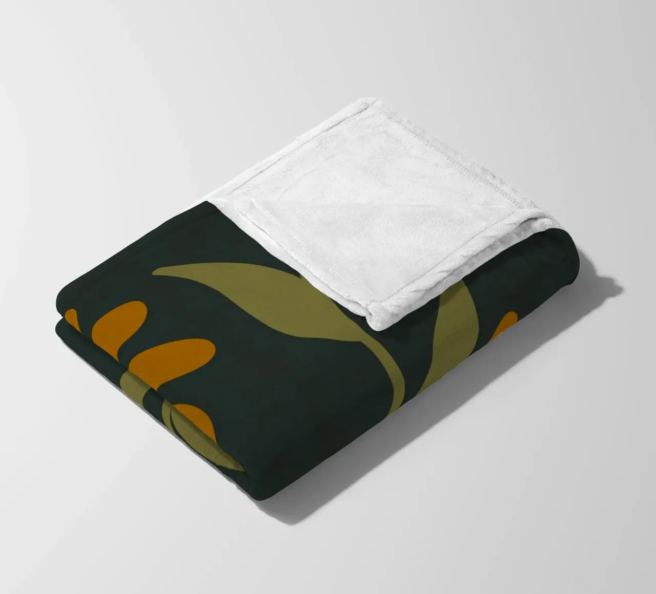 Fiori retrò di metà secolo, arancione, marrone, cachi, verde scuro coperta in pile da This Wild Soul - Illustration