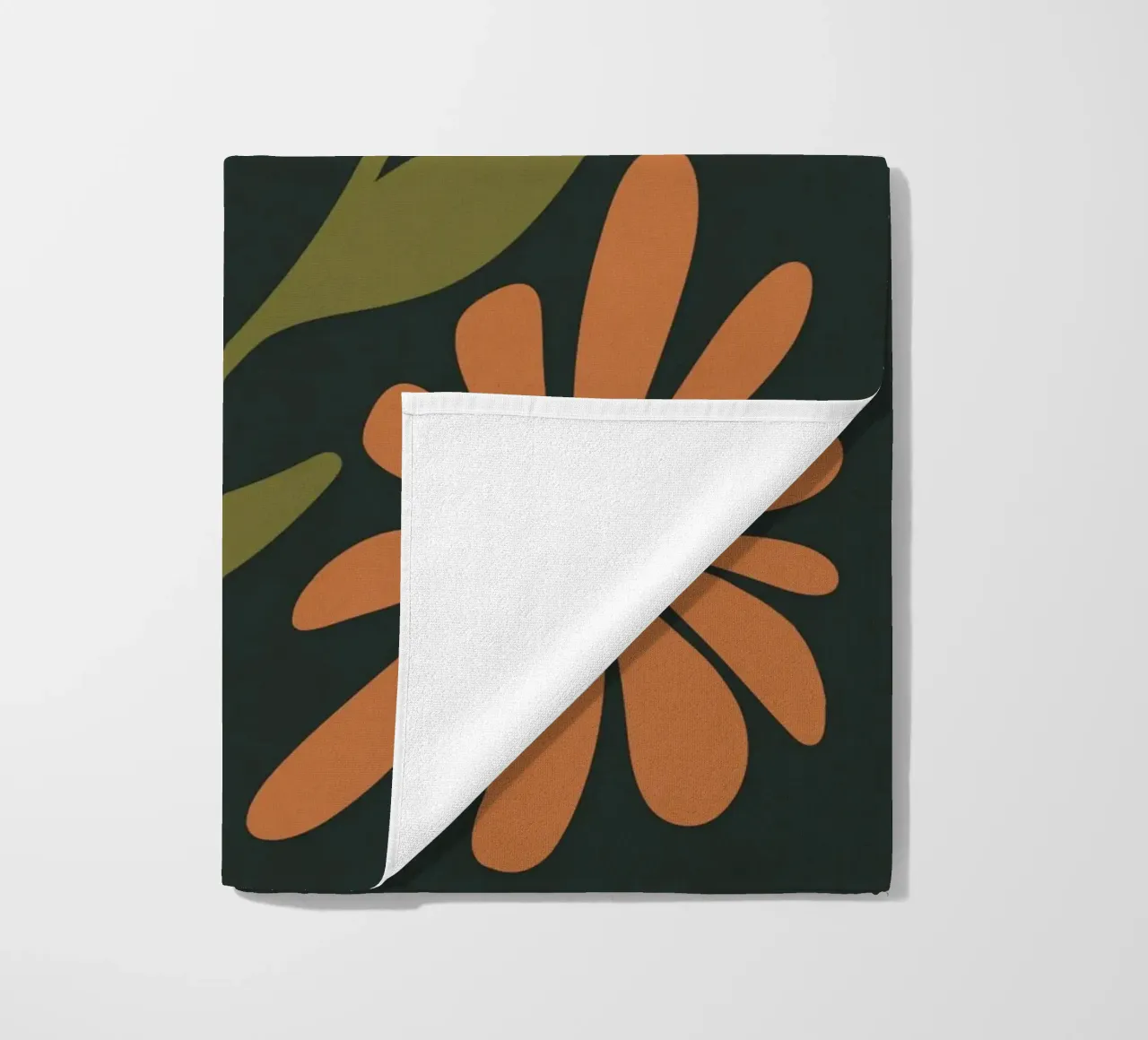 Fiori retrò di metà secolo, arancione, marrone, cachi, verde anni '70-'60 telo mare da This Wild Soul - Illustration