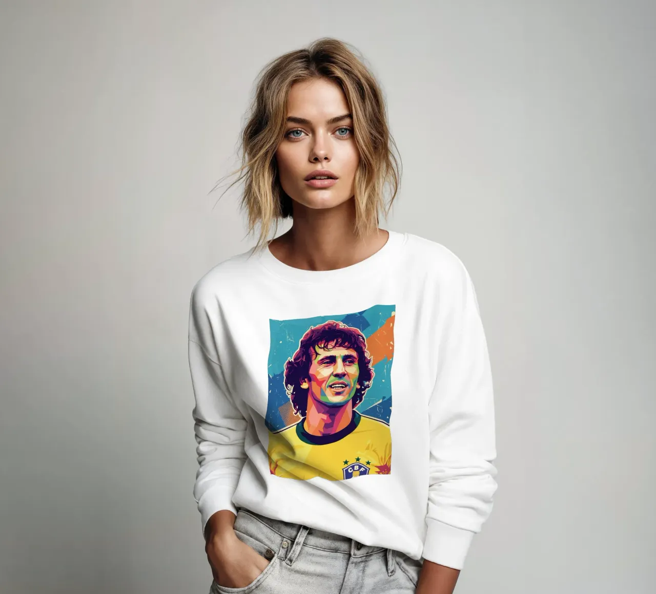 Ritratto pop art di Zico felpa da Hantamrata