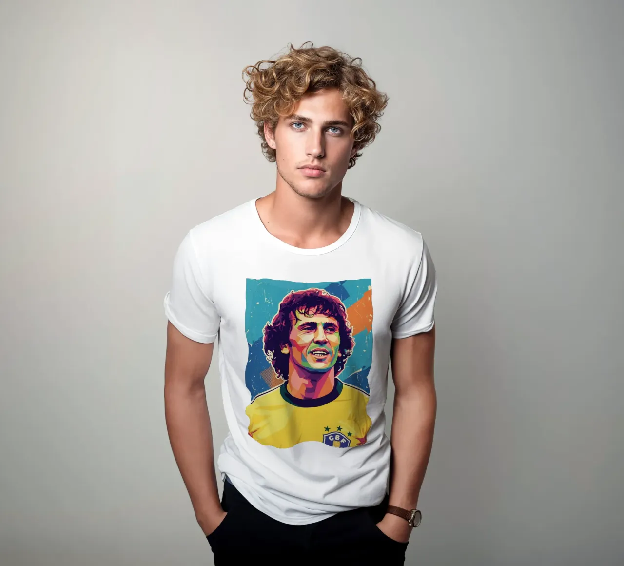 Ritratto pop art di Zico t-shirt da Hantamrata
