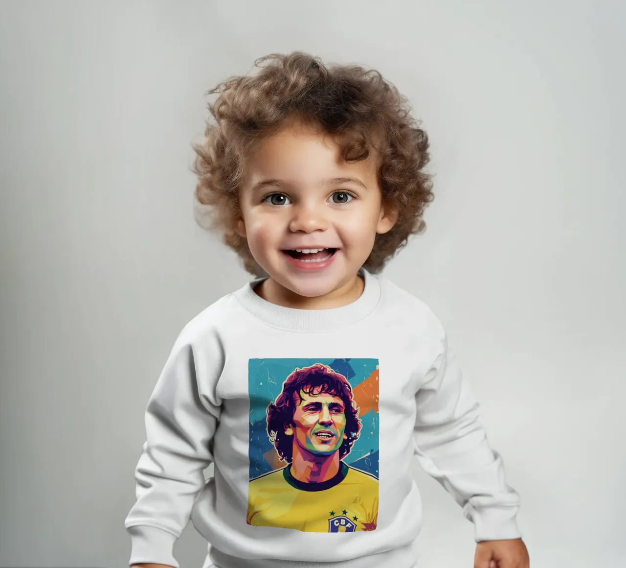 Ritratto pop art di Zico felpa neonato da Hantamrata