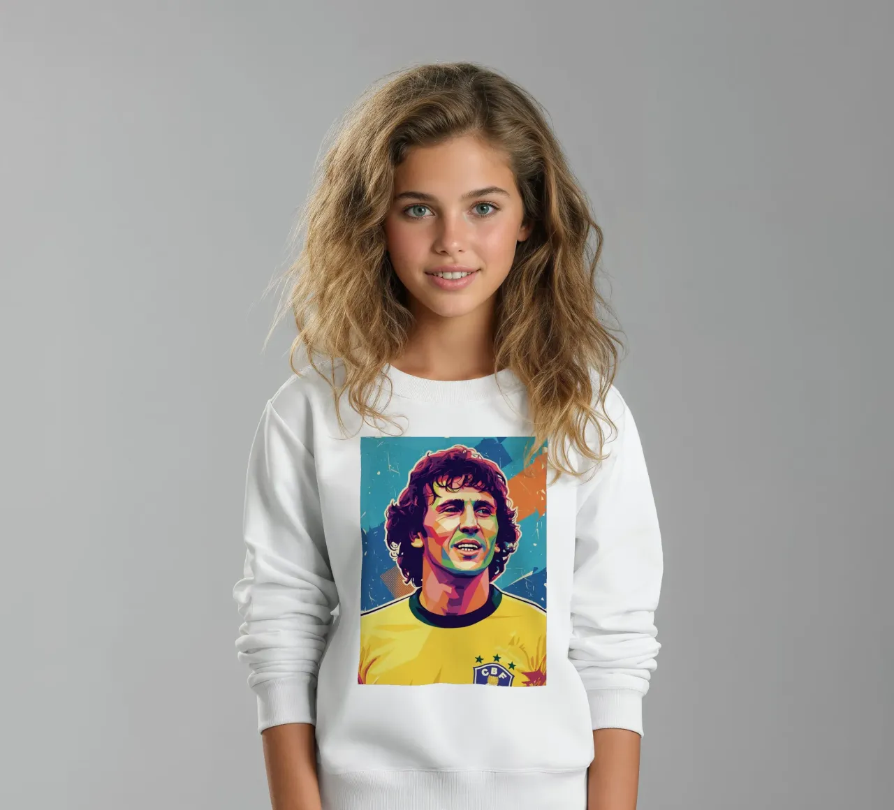 Ritratto pop art di Zico felpa bambino da Hantamrata