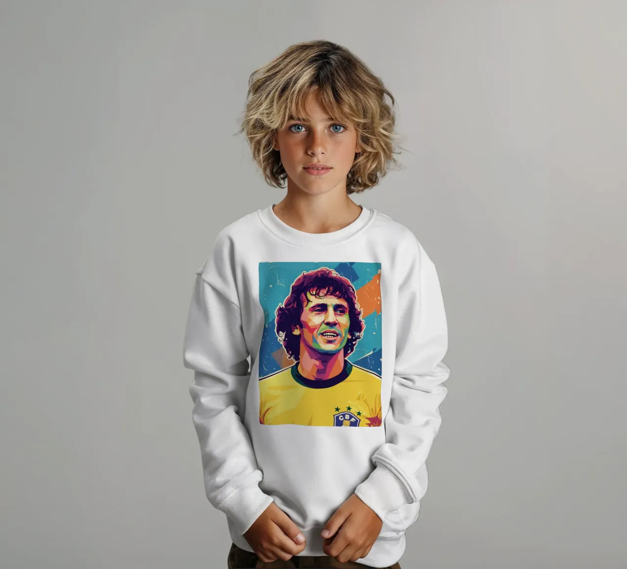 Ritratto pop art di Zico felpa bambino da Hantamrata