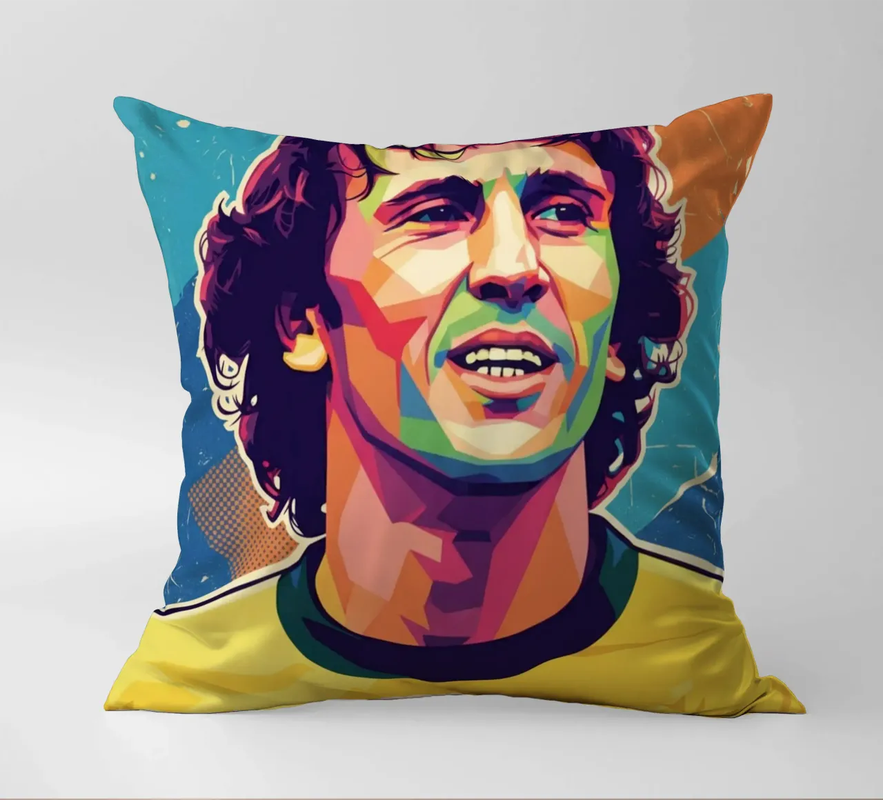 Ritratto pop art di Zico cuscino da Hantamrata