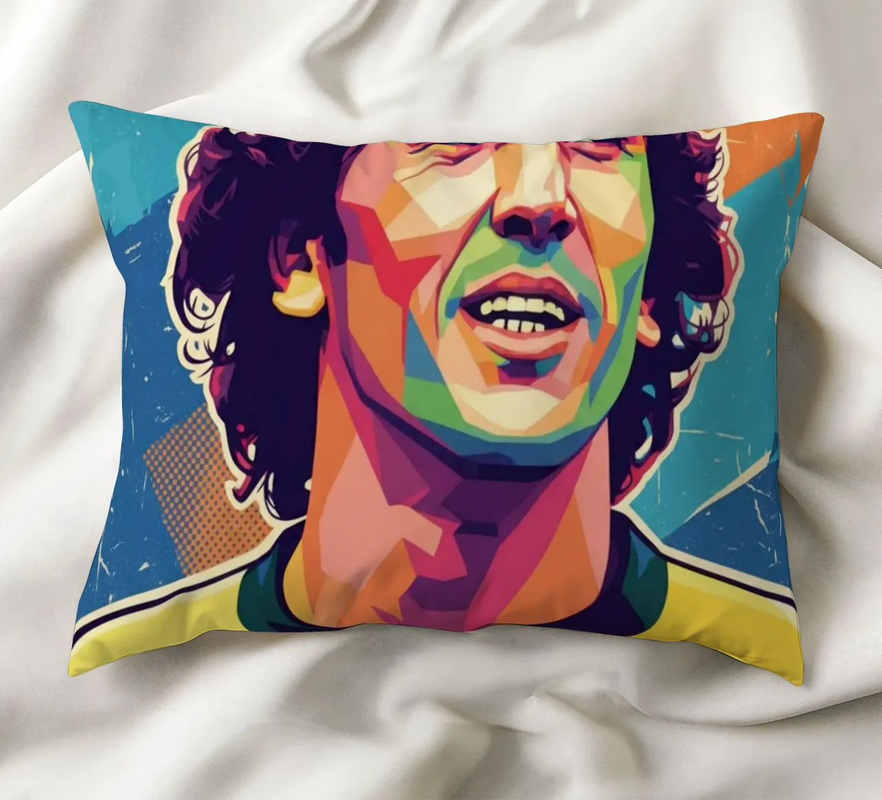 Ritratto pop art di Zico cuscino da Hantamrata