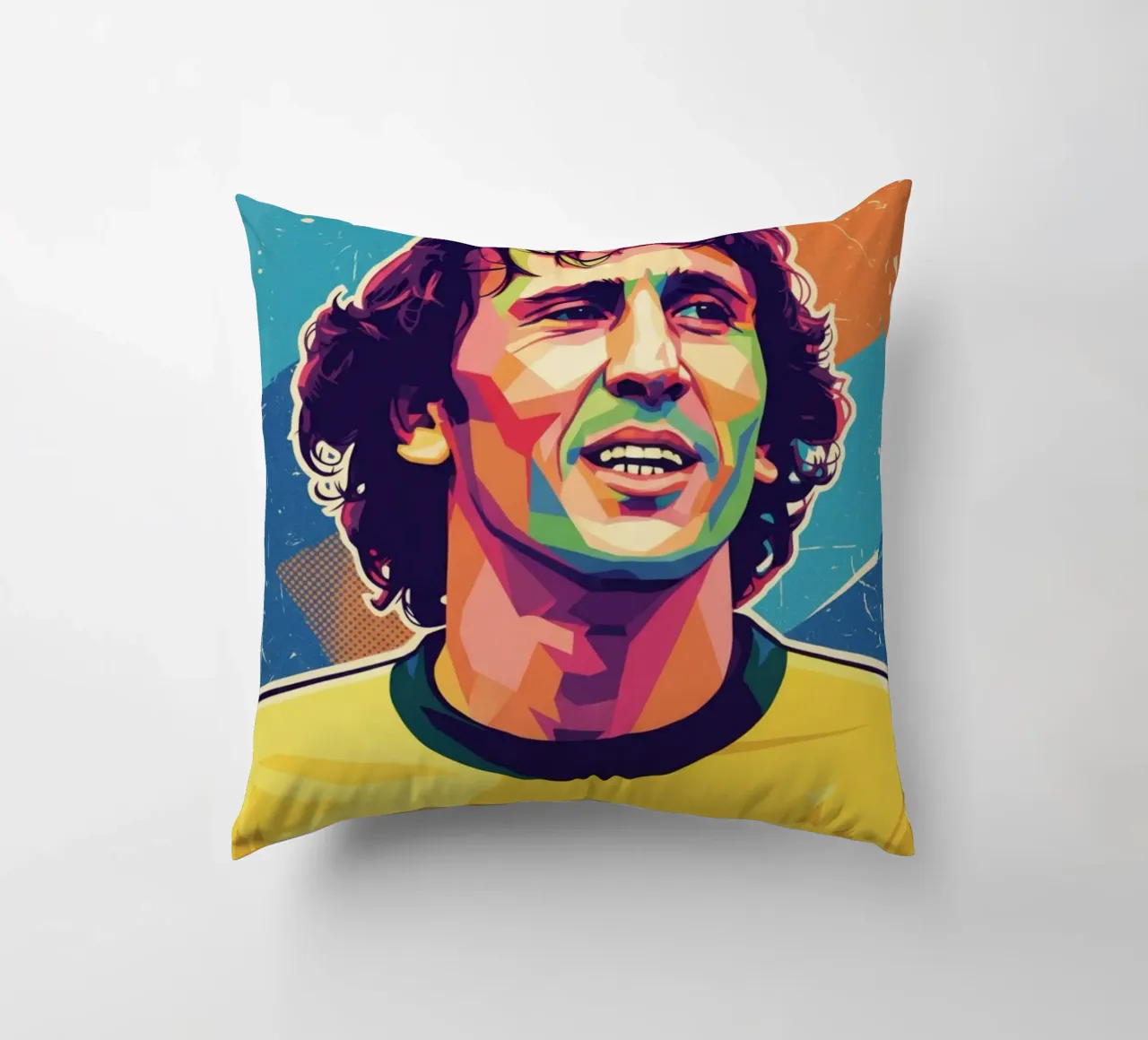 Ritratto pop art di Zico cuscino da Hantamrata