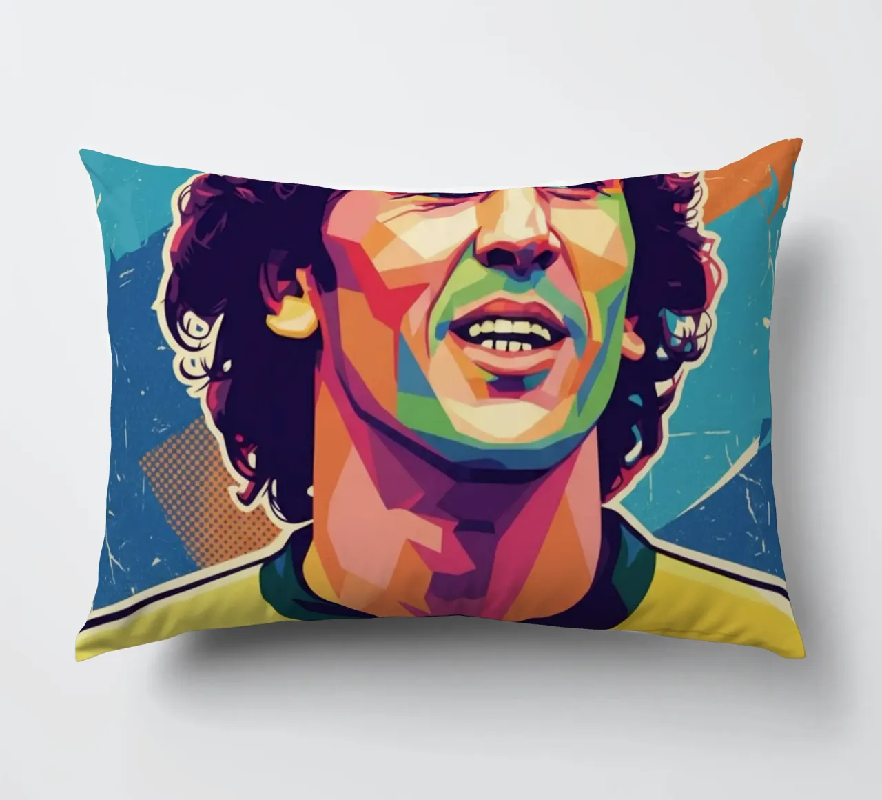 Ritratto pop art di Zico cuscino da Hantamrata